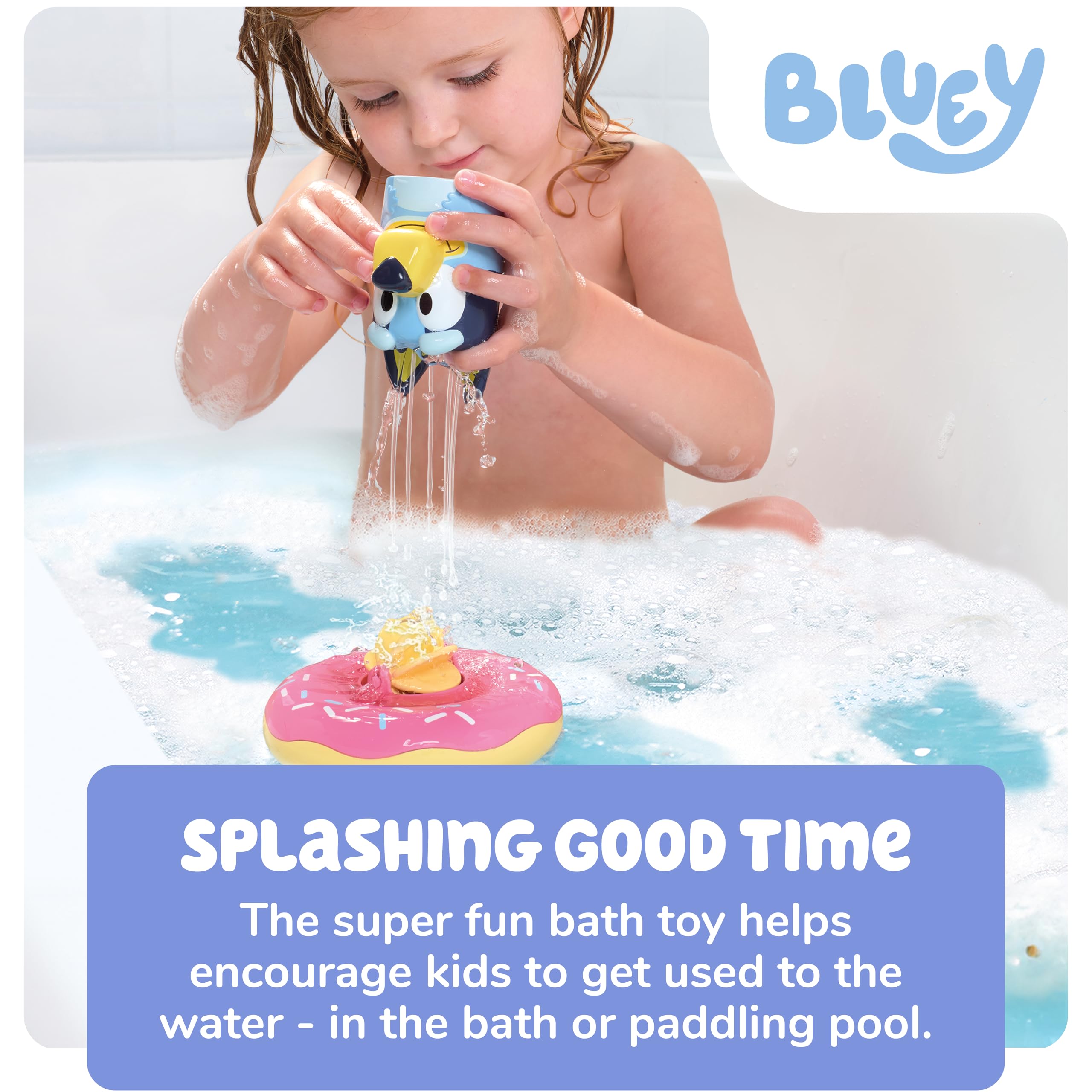 TOMY Toomies Bluey Splash and Float Bath Toy - Pourer Cup with Water Wheel for 18 Months+ 8