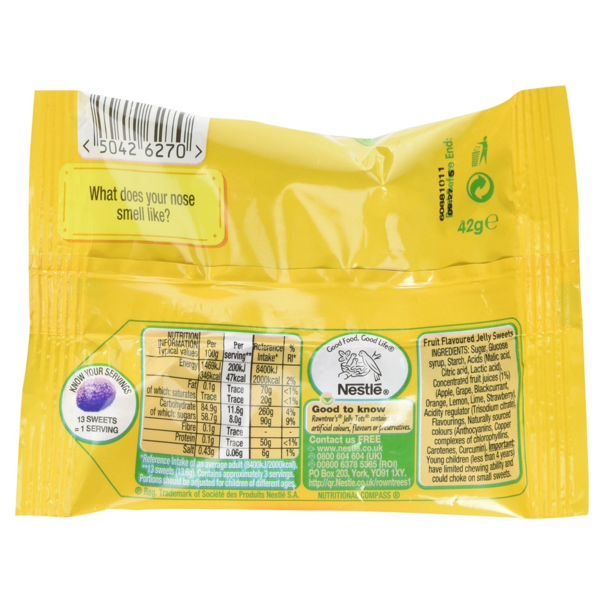 Rowntree's Jelly Tots Sweets - Vegan Friendly Fruit Chewy Sweets, 36 x 42 g