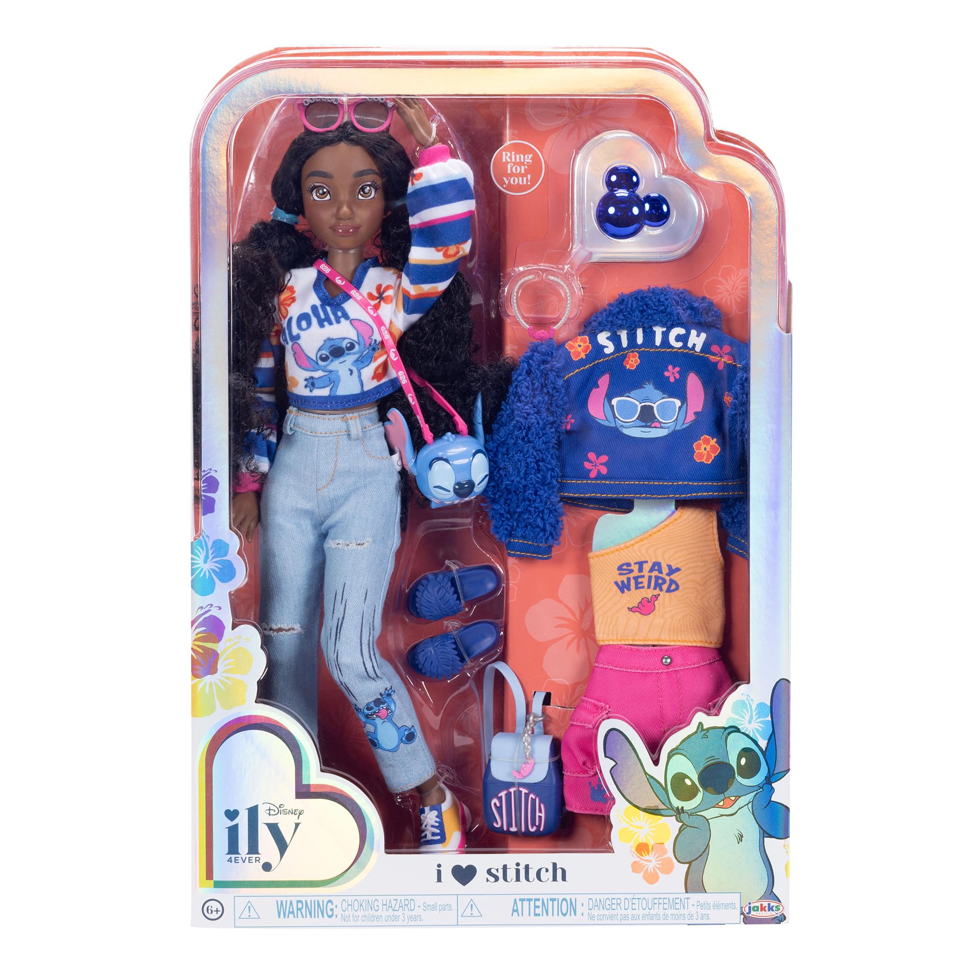 Disney ily 4EVER Stitch Fashion Doll - 11.5" Tall with Kinky Hair & Mix-and-Match Outfits 4