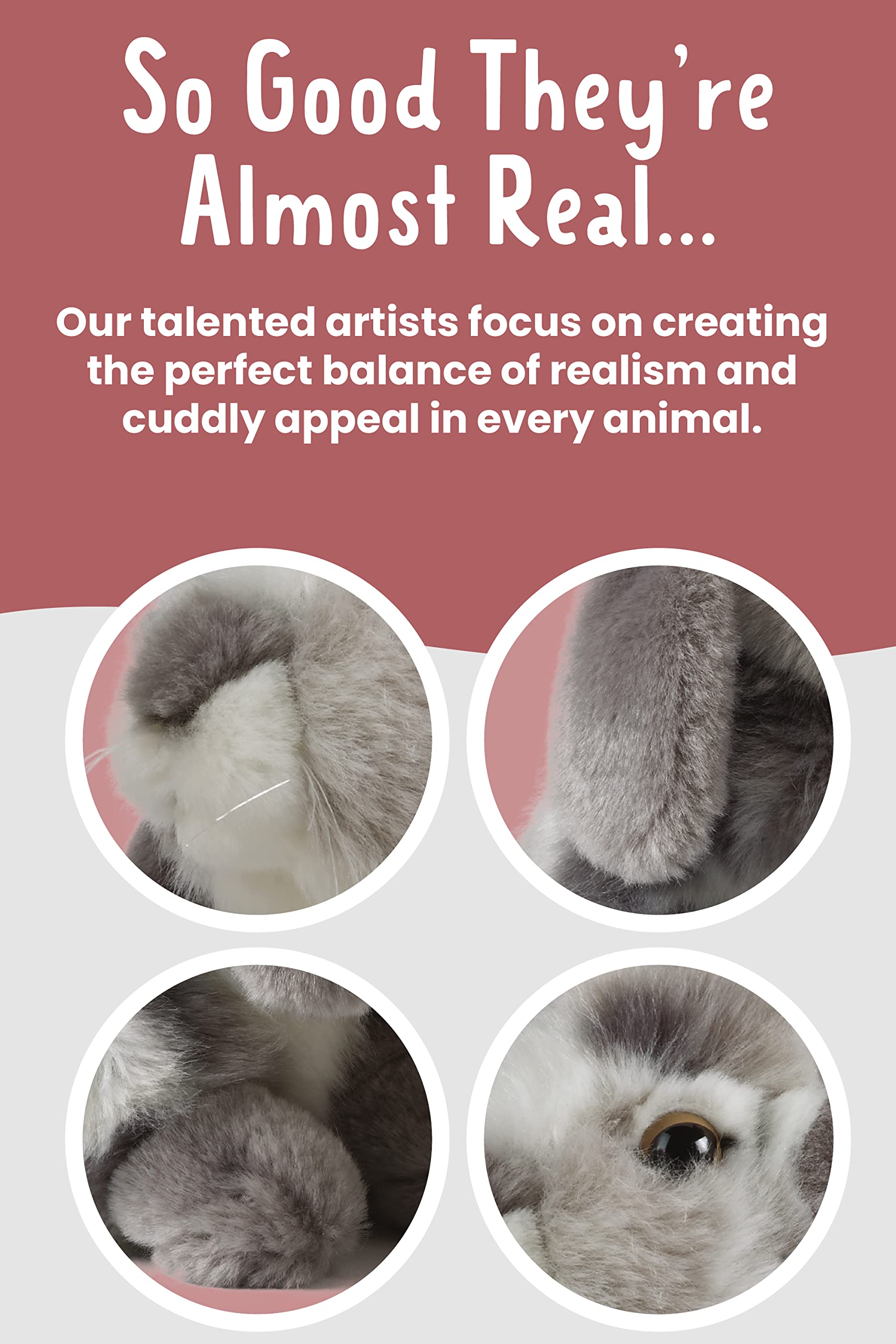 Living Nature Sitting Lop Eared Rabbit Plush Toy - 18 cm, Naturli Eco-Friendly Stuffed Animal