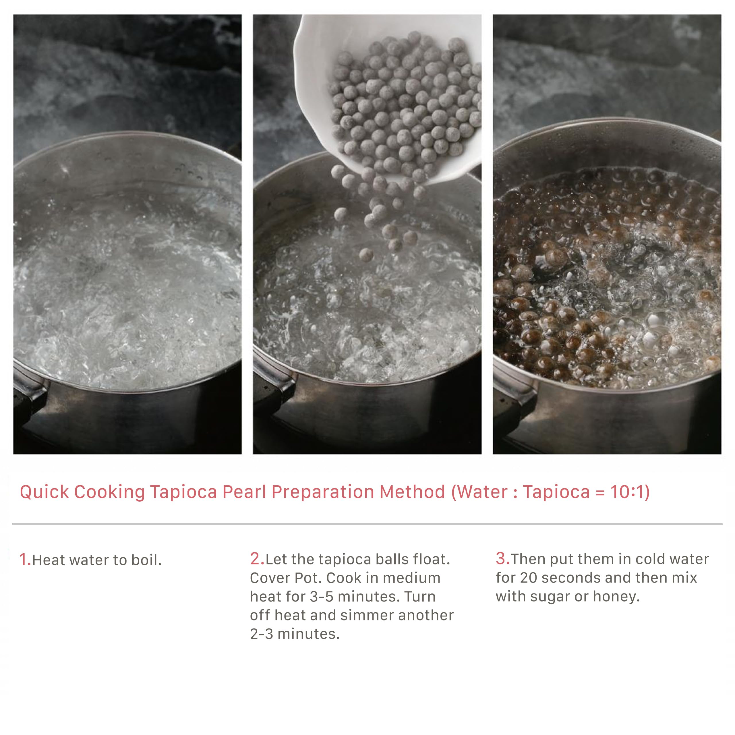 WuFuYuan Black Tapioca Pearl - Chewy Texture for Bubble Tea | 250g 5
