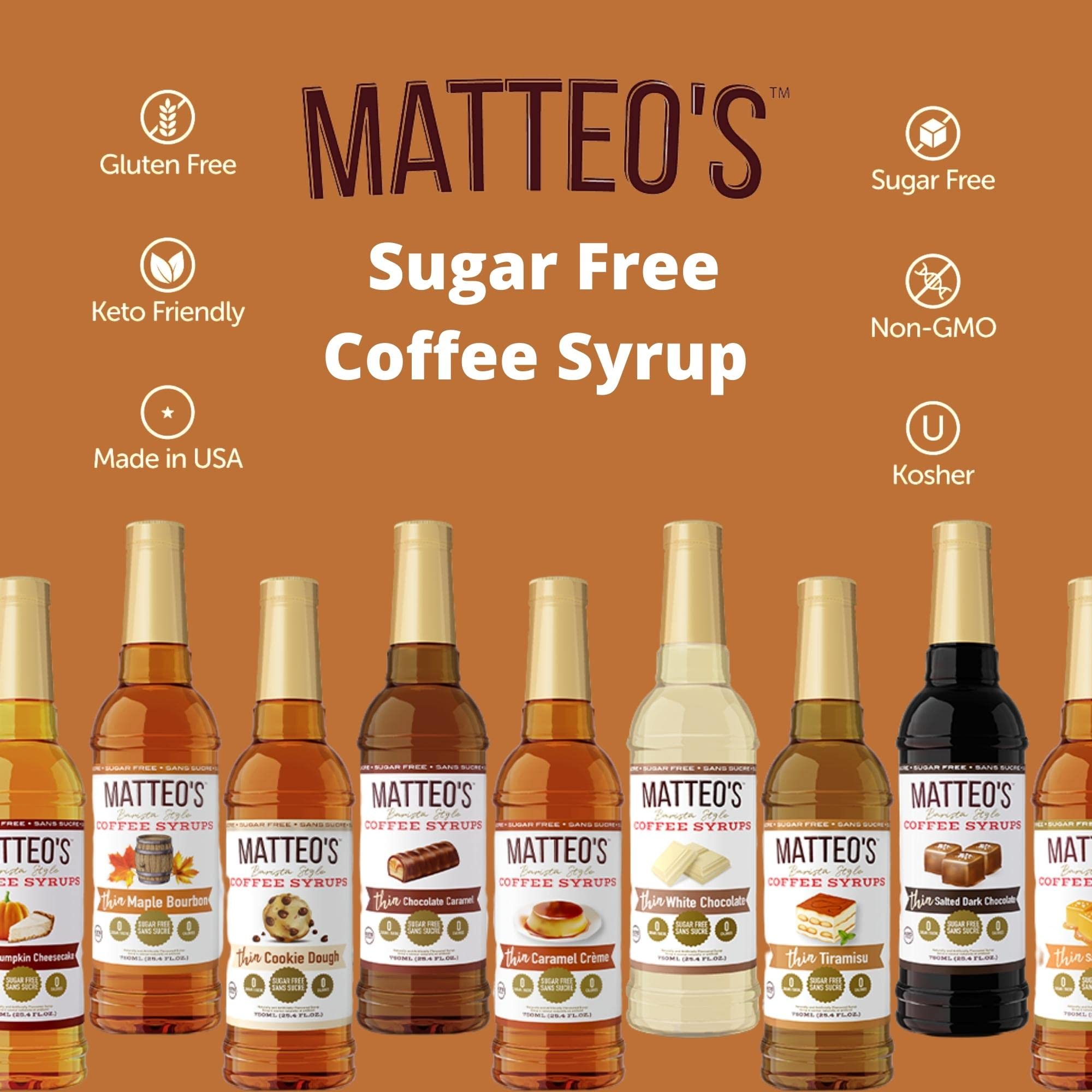 Matteo's Sugar Free Coffee Flavoring Syrup, Hazelnut, 0 Calorie, Keto Friendly, 25.4 Oz 8