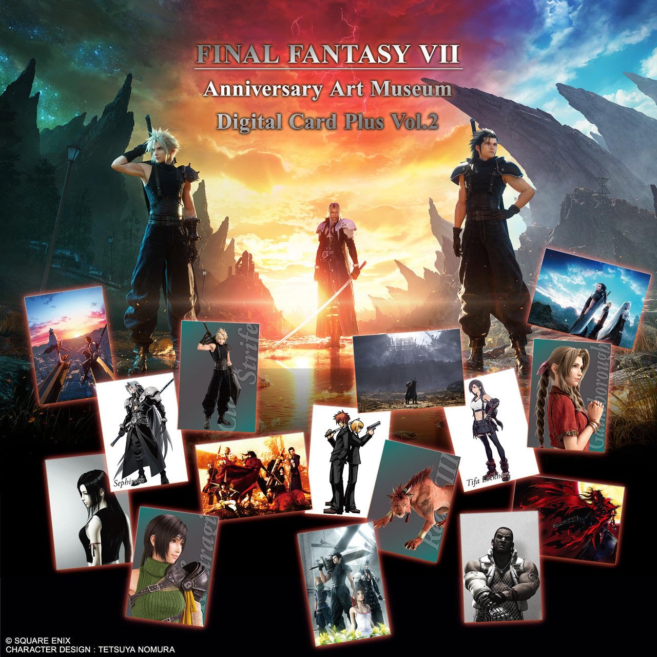 Square Enix Final Fantasy VII Anniversary Art Museum Digital Card Plus Vol. 2 Trading Card Display