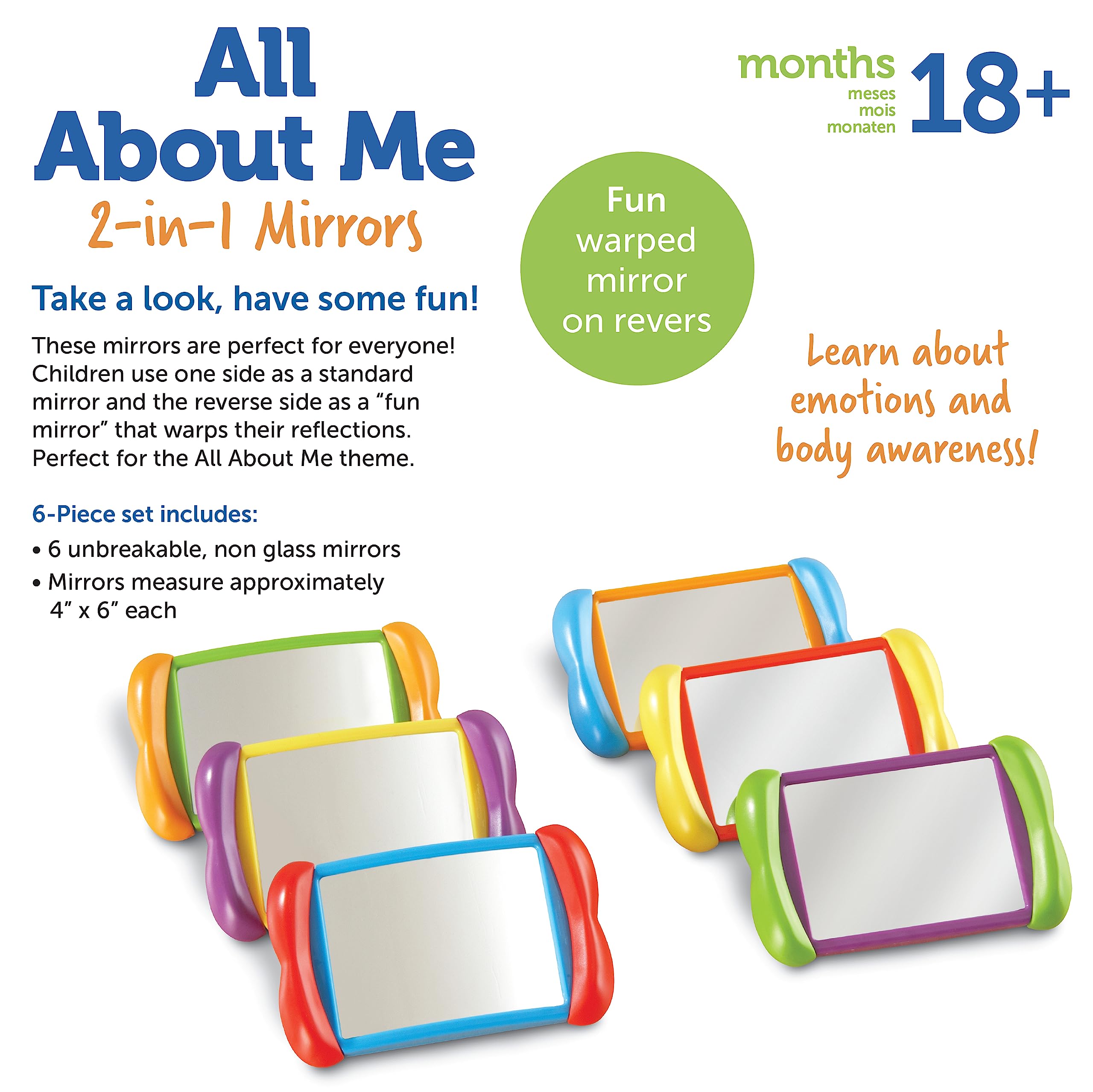 Learning Resources All About Me 2-in-1 Mirrors - Double-Sided Fun for Toddlers 15