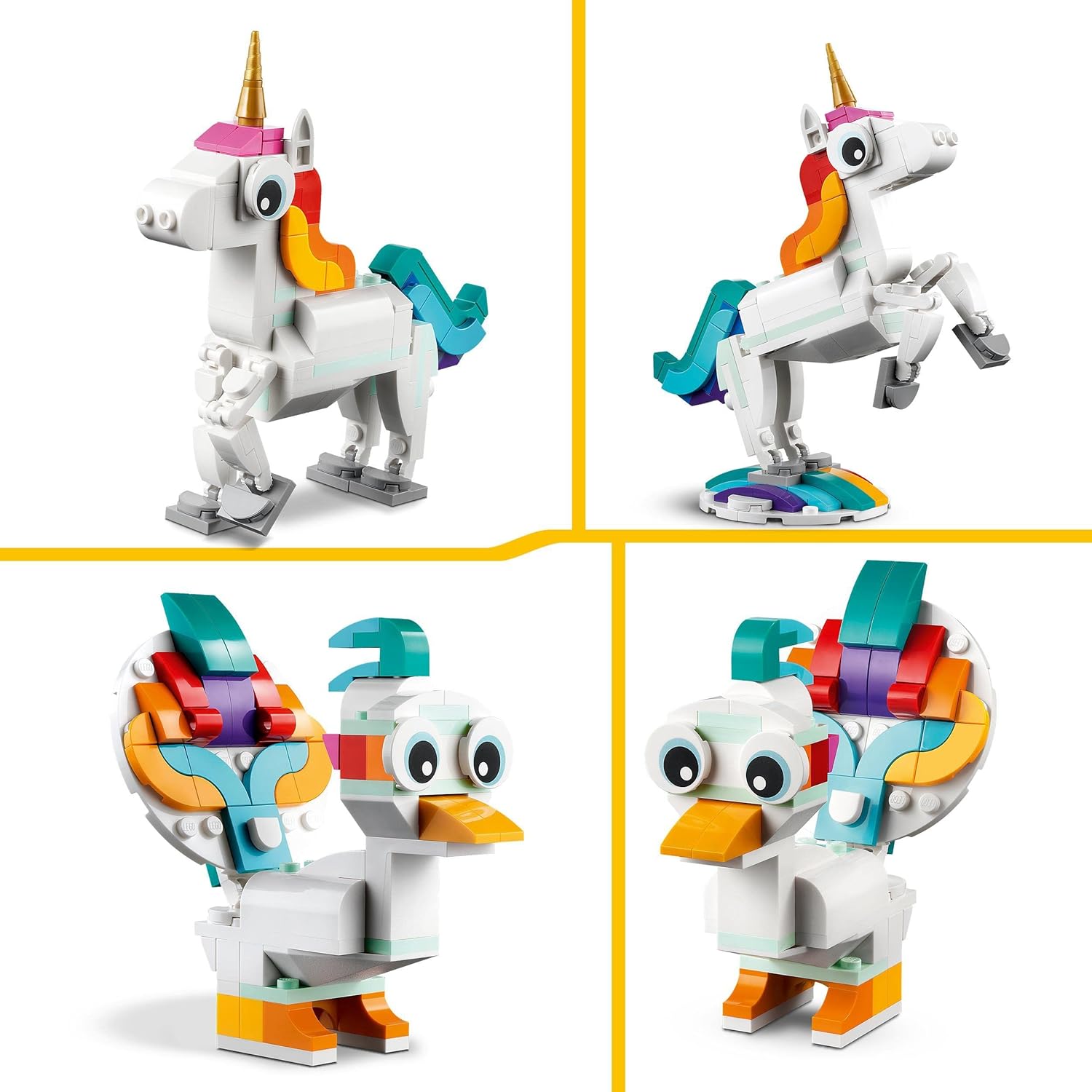 LEGO Creator 3 in 1 Magical Unicorn Toy - Rebuildable Seahorse & Peacock Set for Kids 7+ 3