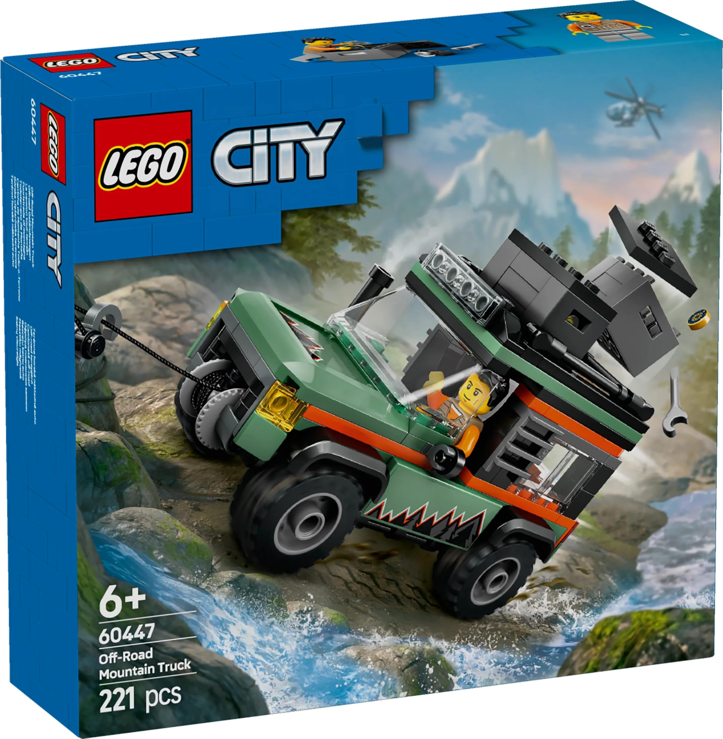 LEGO City Off-Road 4x4 Mountain Truck Toy Set - Building Vehicle Playset for Kids 6+ 9