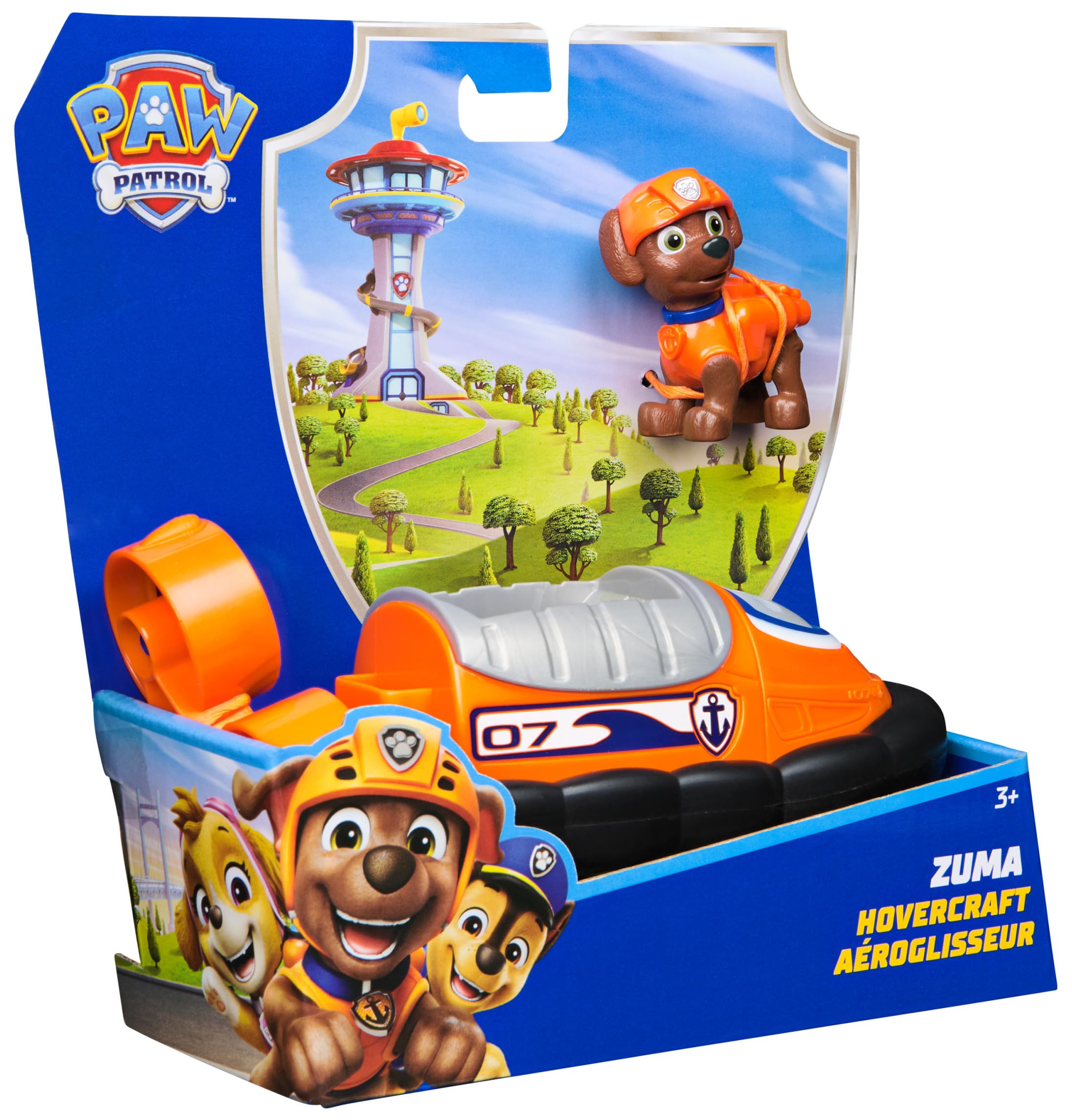 Paw Patrol Zuma's Hovercraft with Collectible Action Figure - Sustainably Made Vehicle Toy for Kids 3+ 6
