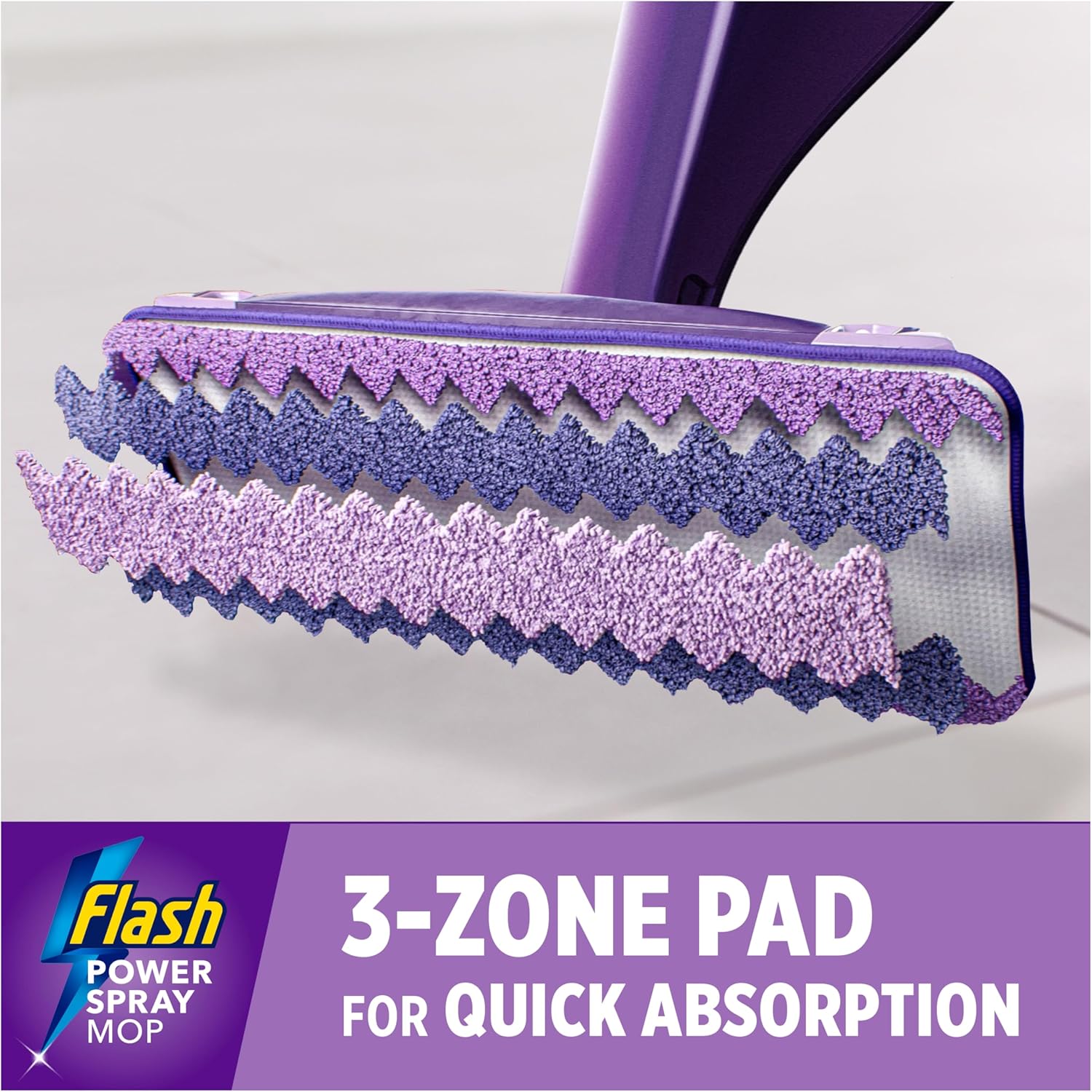 Flash Powermop Bodenreiniger-Starter-Set – Sprühmopp mit waschbarem Mikrofaser-Pad 3