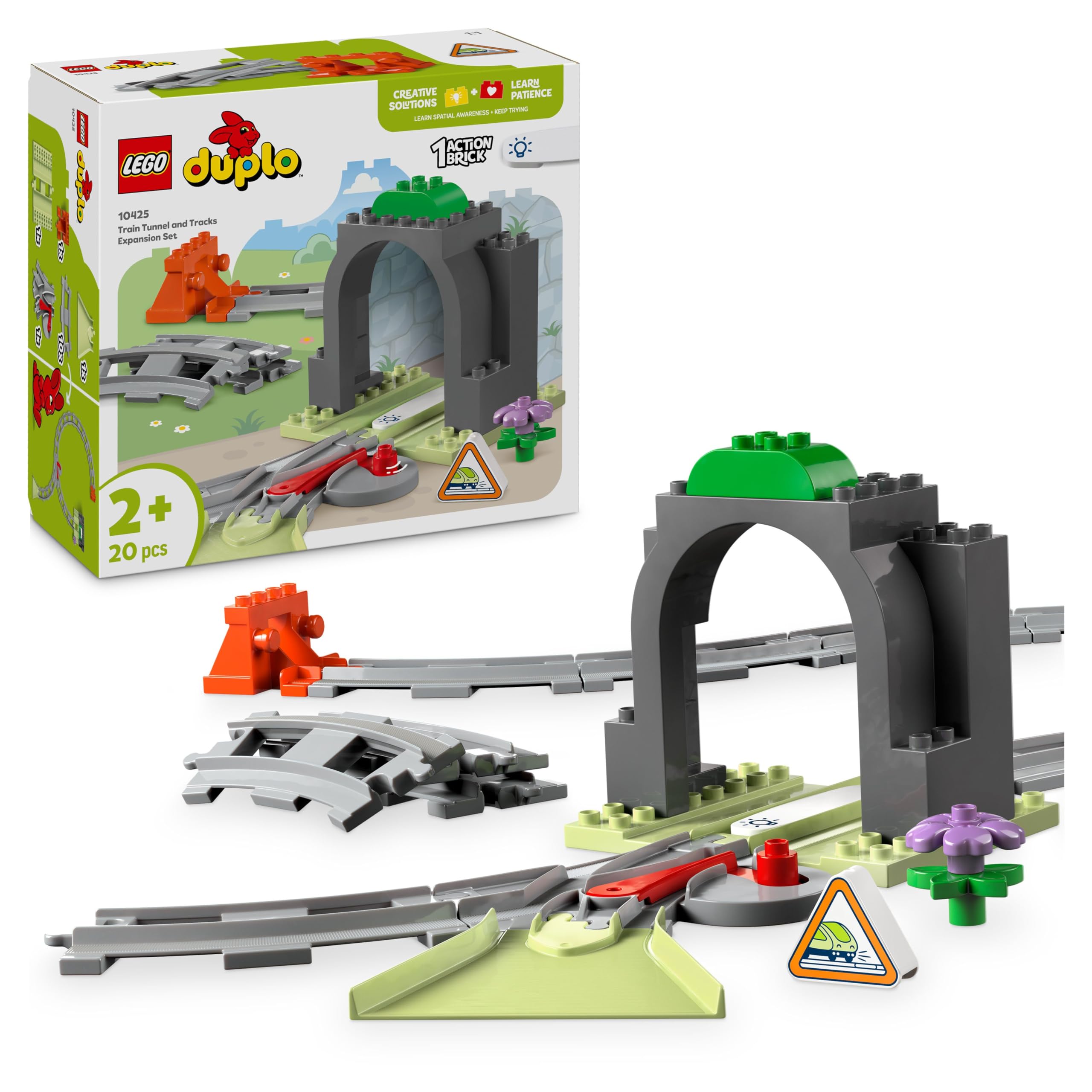 LEGO DUPLO Town Train Tunnel and Tracks Expansion Set 10425 | Ages 2+ | 10 Track Pieces 1