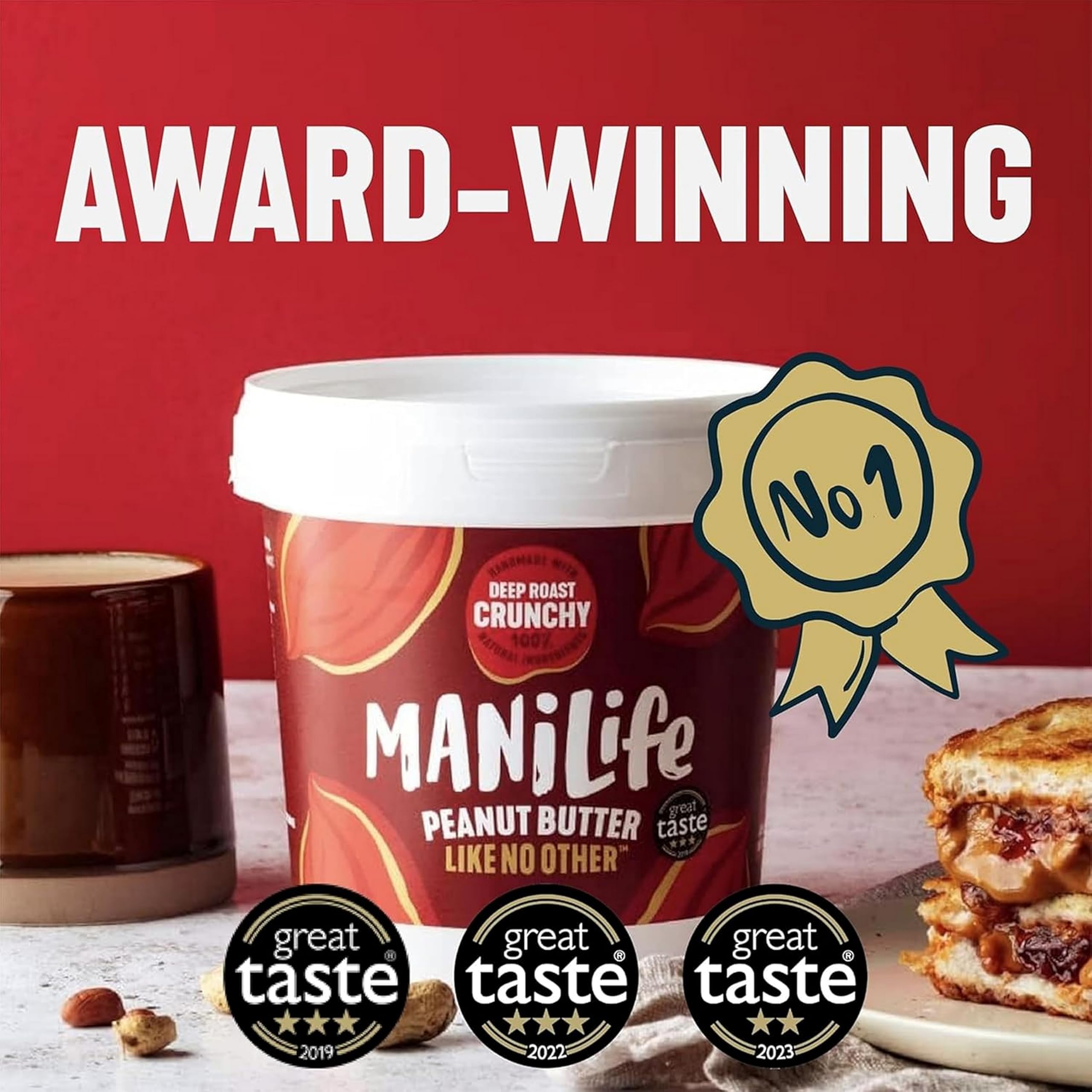 ManiLife Deep Roast Crunchy Peanut Butter, 900g - Single Origin Argentine Peanuts, No Palm Oil, No Added Sugar, Vegan 4