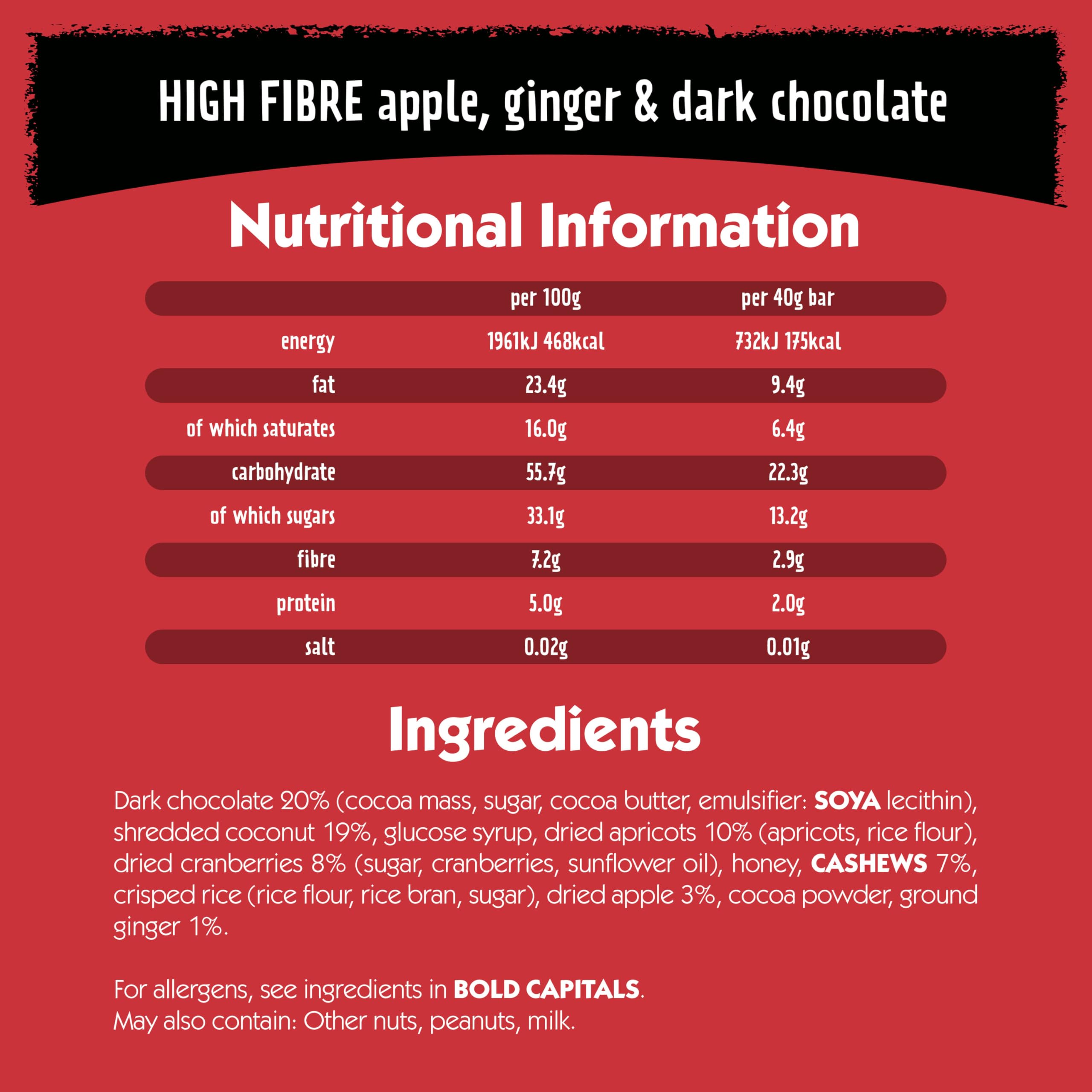 Eat Natural Apple, Ginger & Dark Chocolate Fruit & Nut Bar (12 x 40g) 4