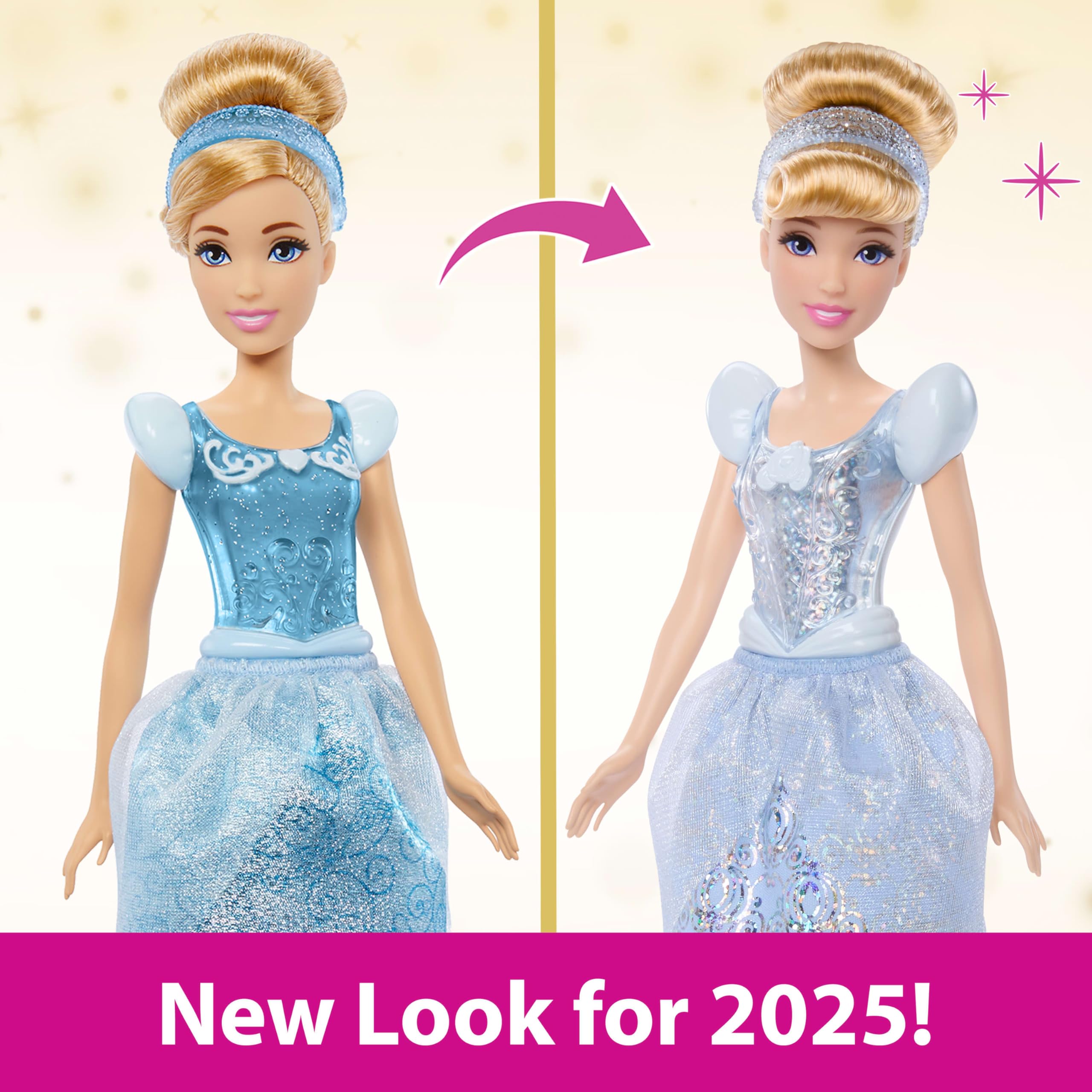 Disney Princess Cinderella Posable Fashion Doll with Sparkling Blue Outfit - Ages 3+ 7