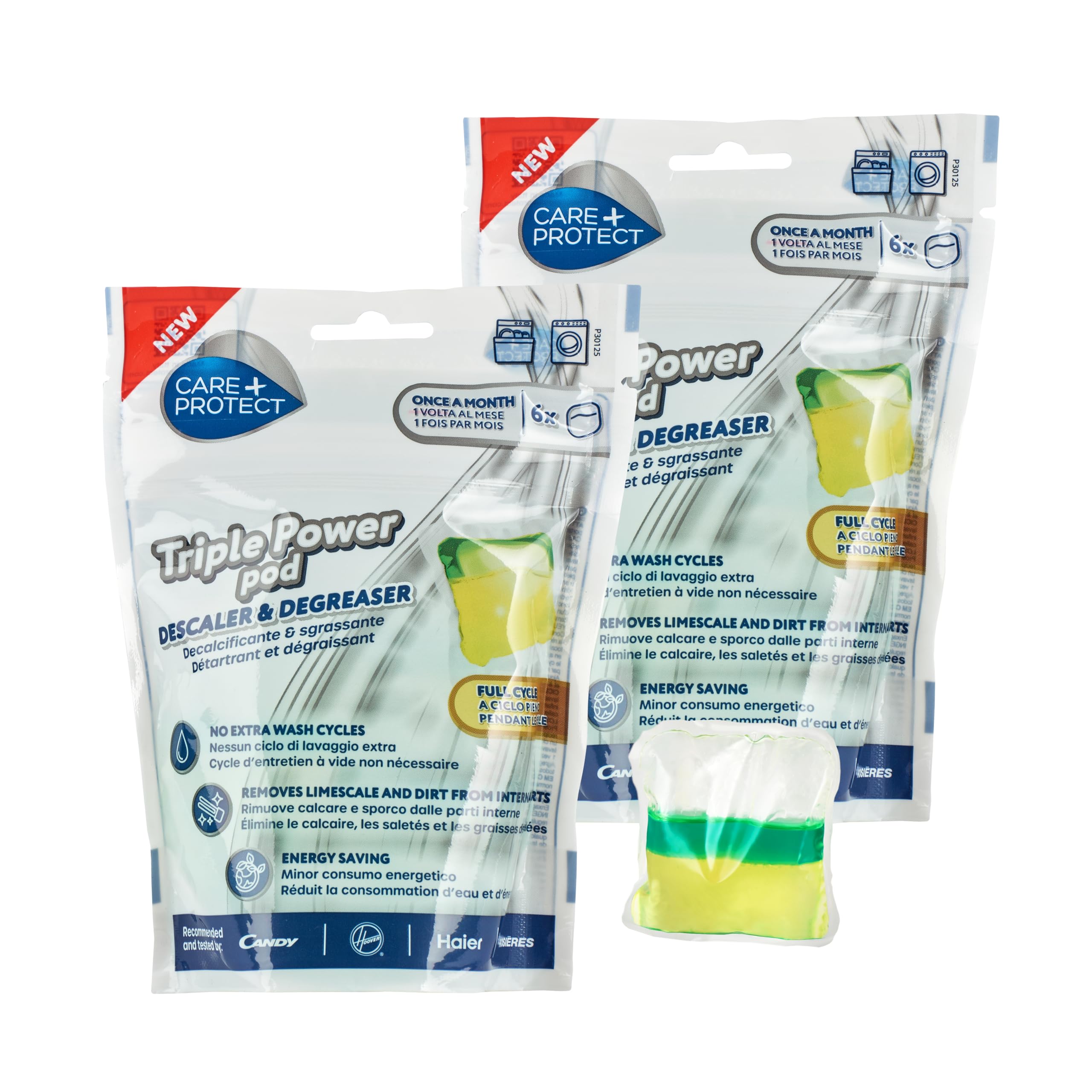 CARE + PROTECT Triple Power Pod Descaler & Degreaser for Washing Machine & Dishwasher