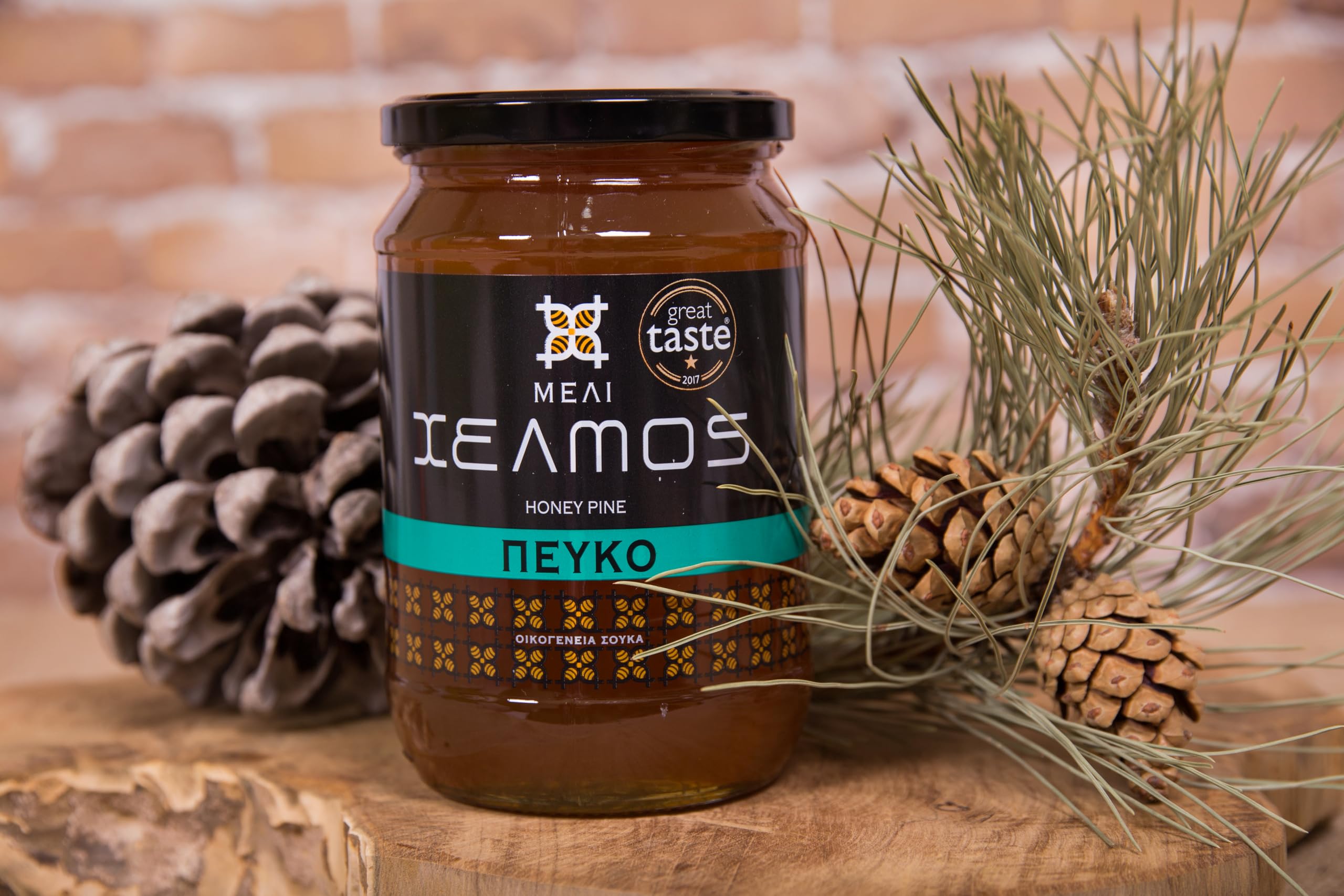 Helmos Greek Pine Honey - Raw & Unpasteurized | 950g | Made by Soukas Family