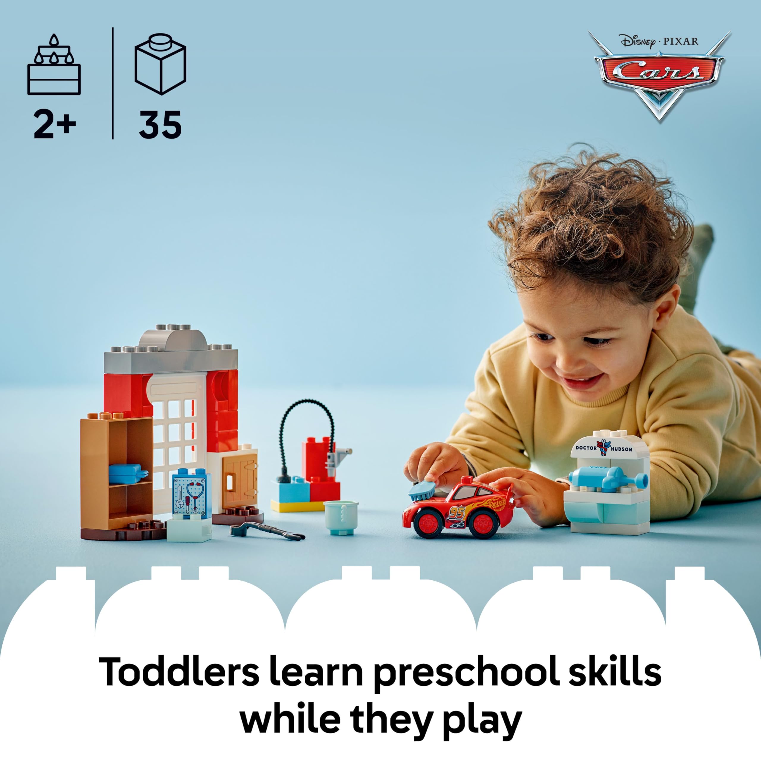 LEGO DUPLO Disney and Pixar Cars McQueen's Visit to Doc's Garage - Buildable Race Car Playset for Toddlers 2+ 6