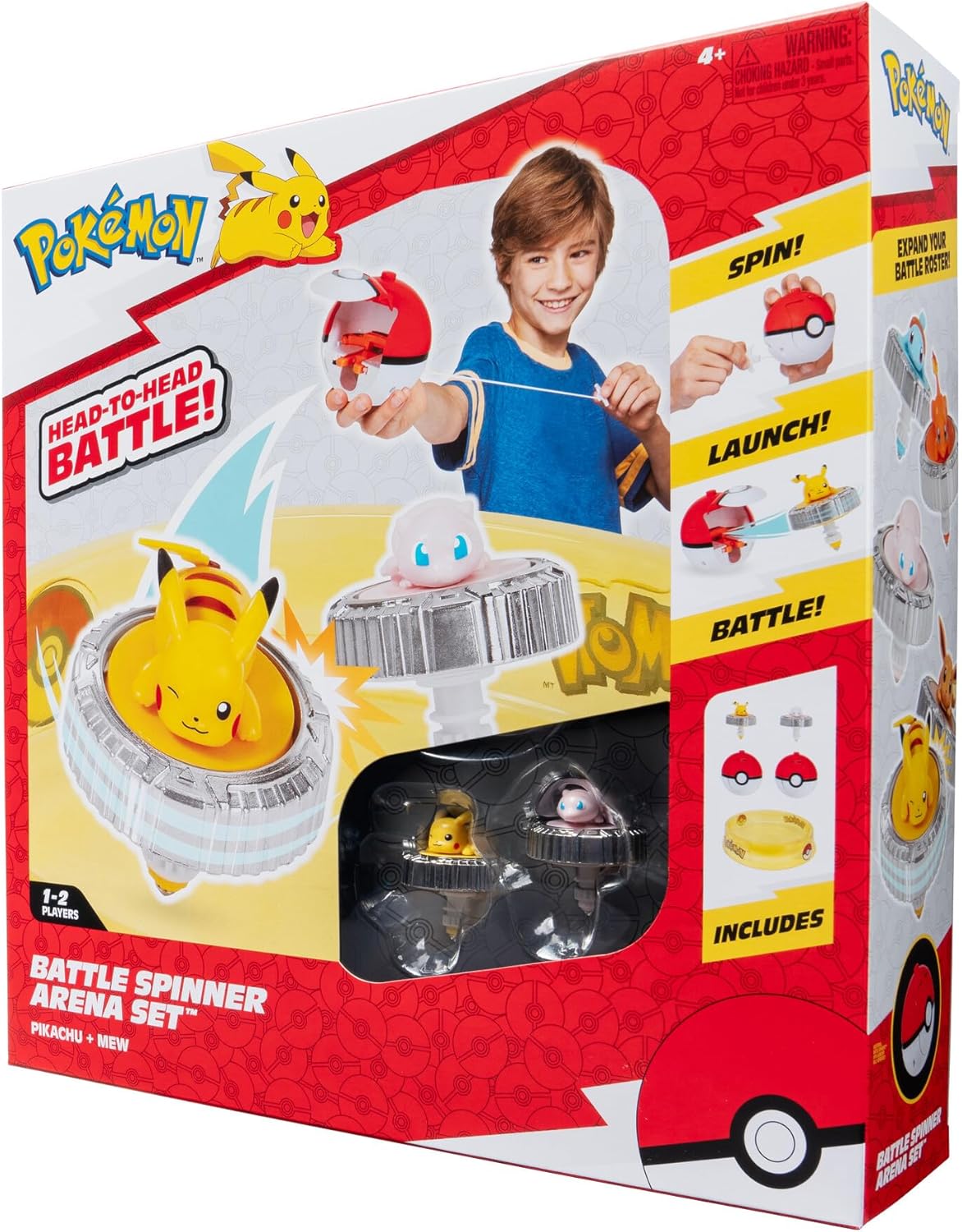 Pokémon Pikachu & Mew Battle Spinner Arena Set with Poké Ball Launchers