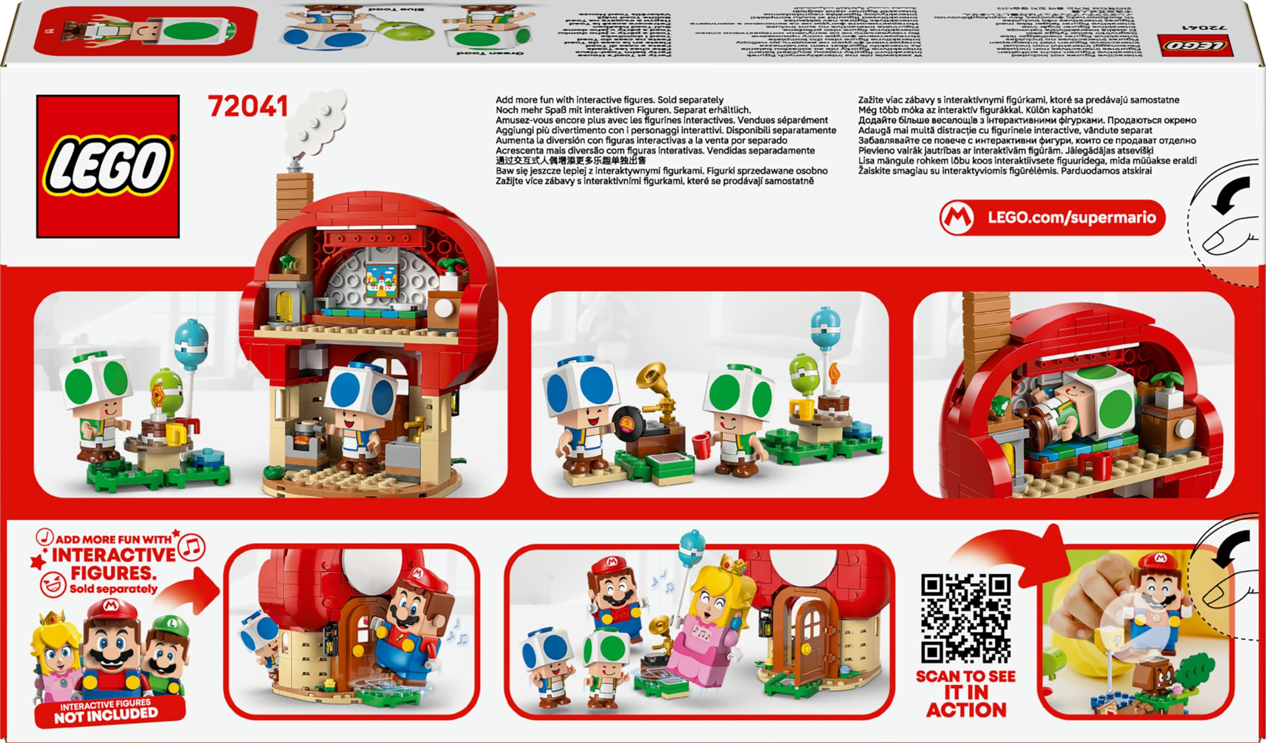 LEGO Super Mario Party at Toad's House Playset - 276-Piece Building Set with Blue & Green Toad Figures for Ages 7+ 11