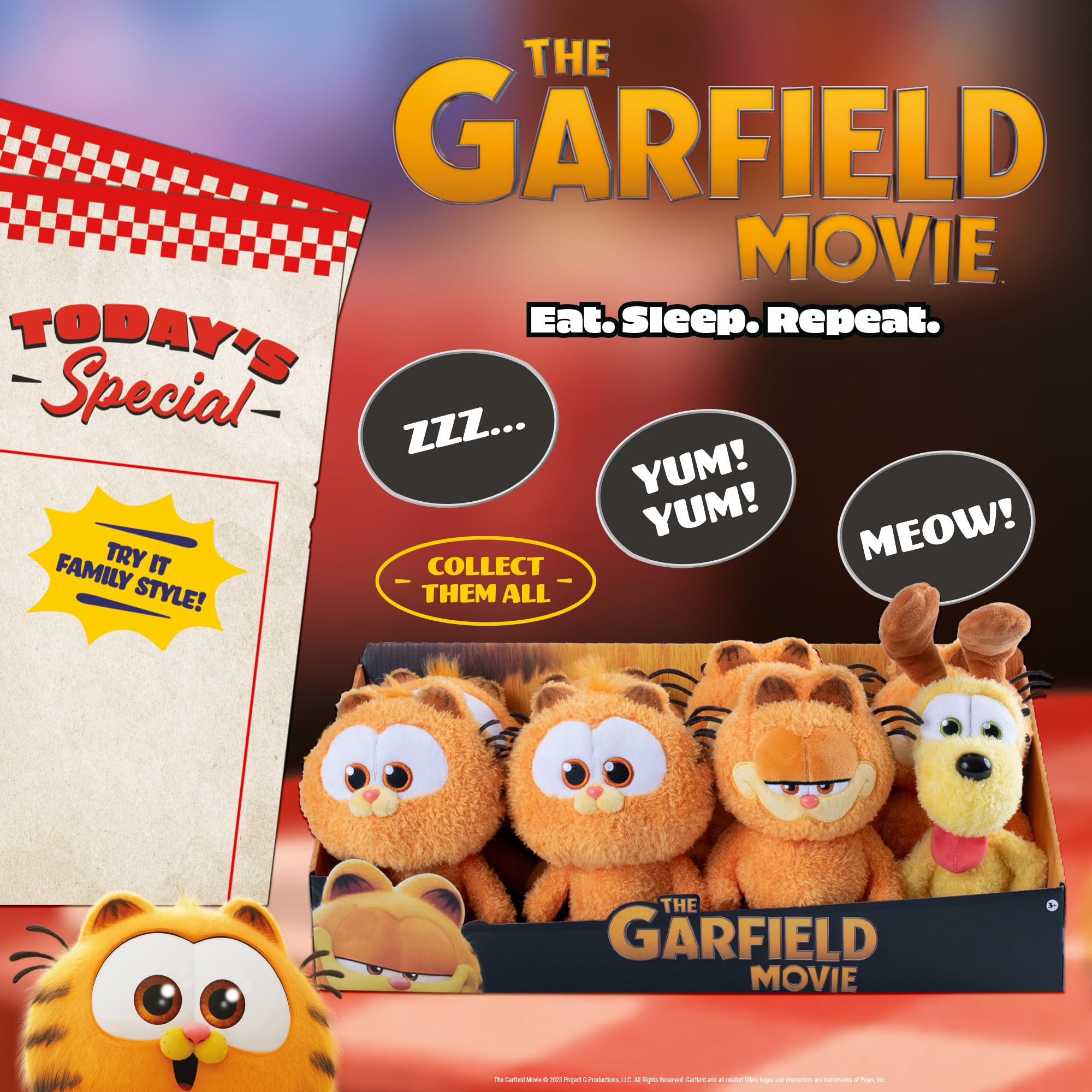Animagic The Garfield Movie - Official Classic Garfield 20cm Plush | Polyester | Ages 3+
