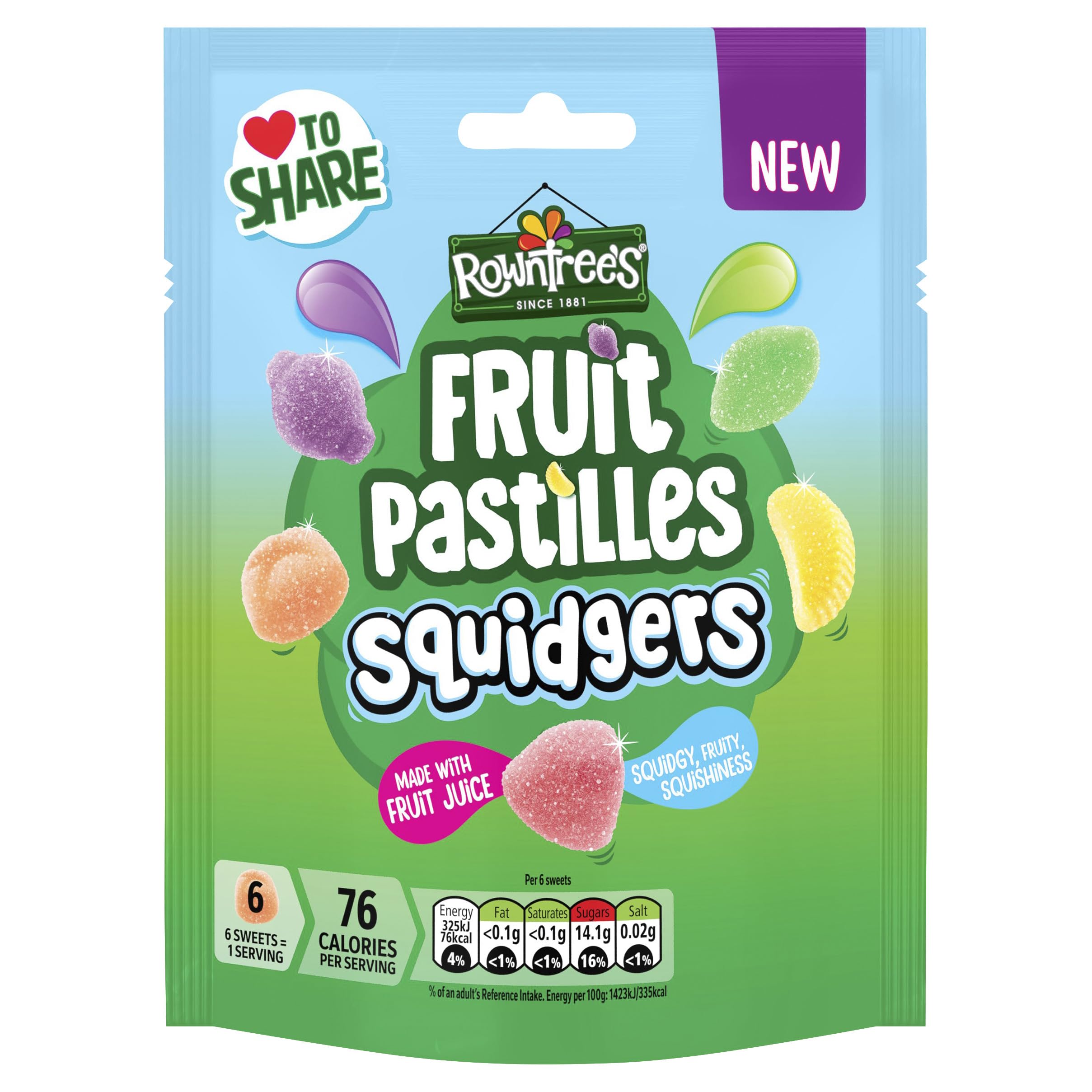 Rowntree's Fruit Pastilles Squidgers Sharing Bag - 120g