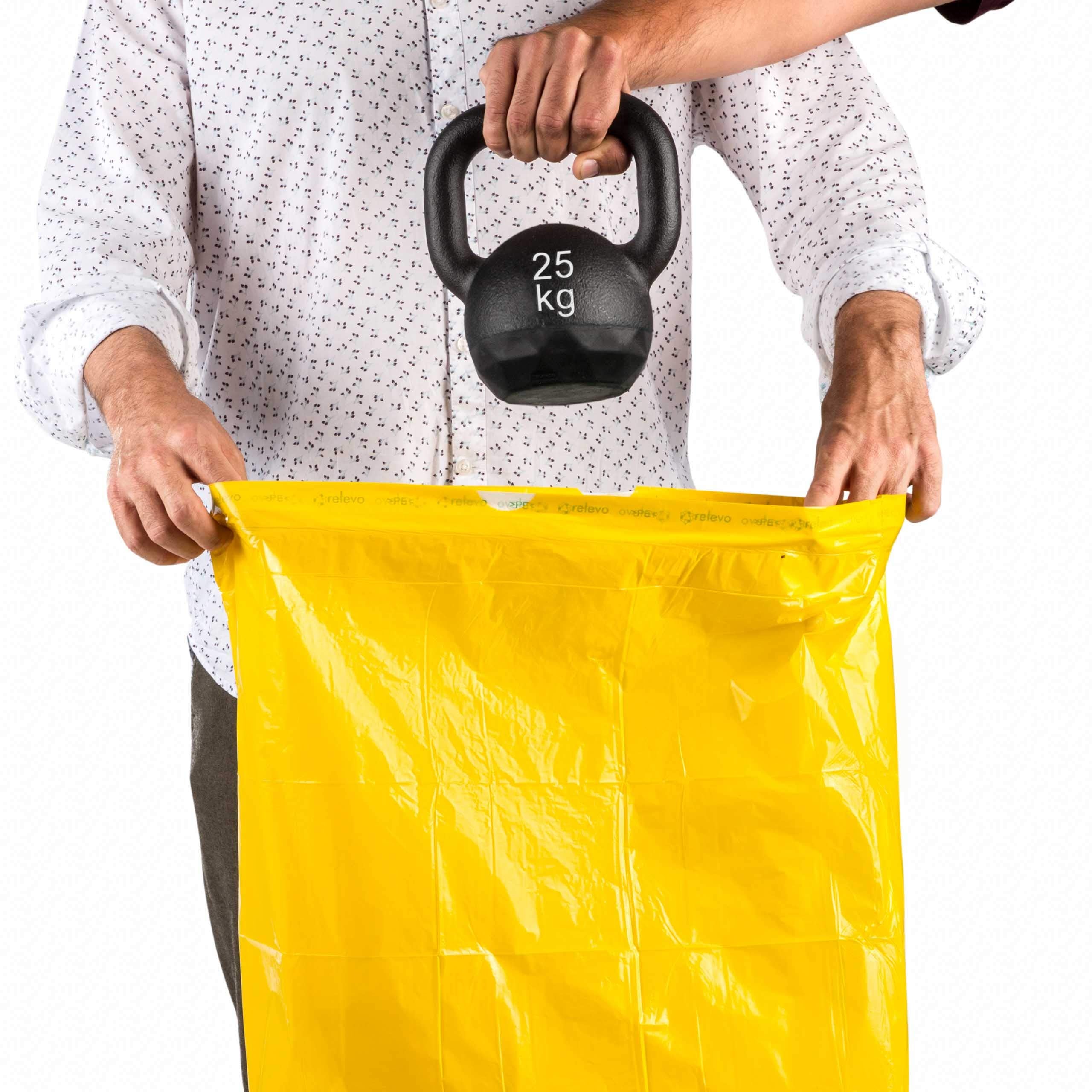 Relevo 30 Litre Bin Bags – 100% Recycled Material, 90 Sacks (6 Rolls), 55 x 60 cm, 25 kg Strength 7