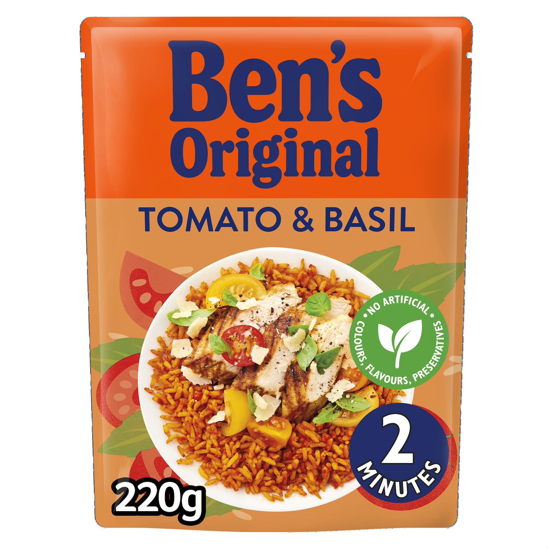 Ben's Original Tomato and Basil Microwave Rice Pouch 220g - Serves 2 8