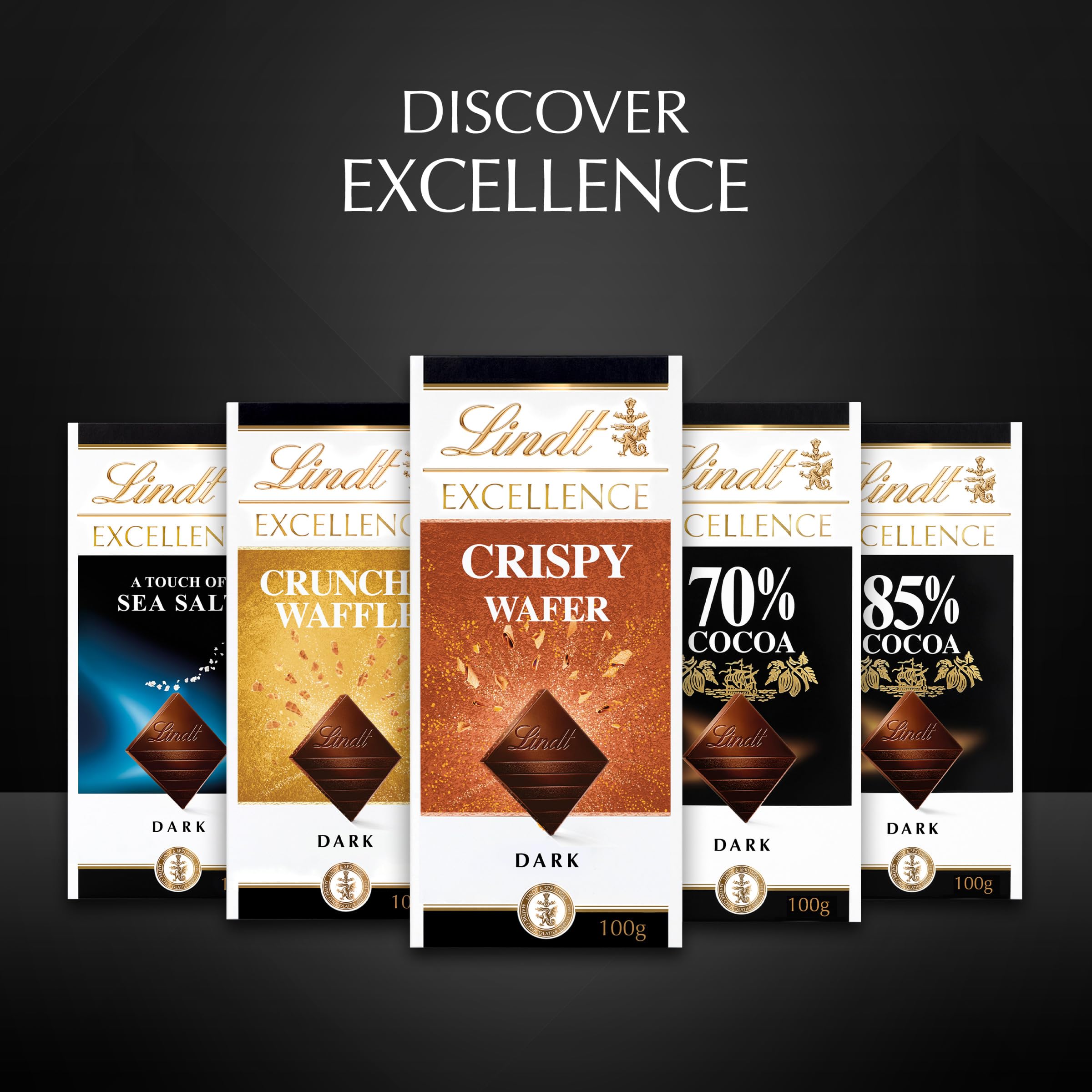Lindt Excellence Dunkle Schokolade Knusprige Waffelriegel 100g