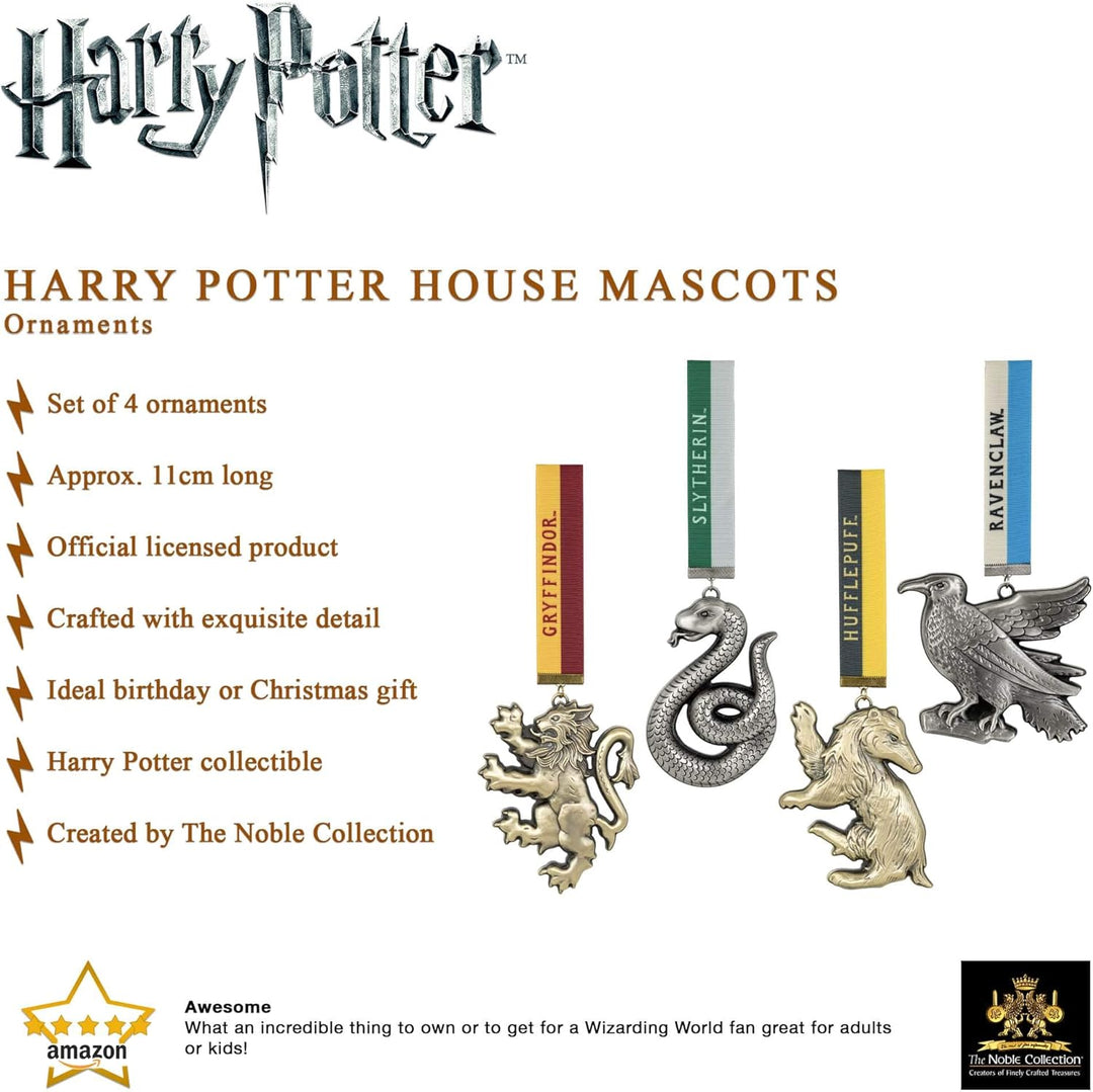 The Noble Collection Harry Potter Hogwarts Mascot Ornaments - 4in (11cm) (Harry Potter)