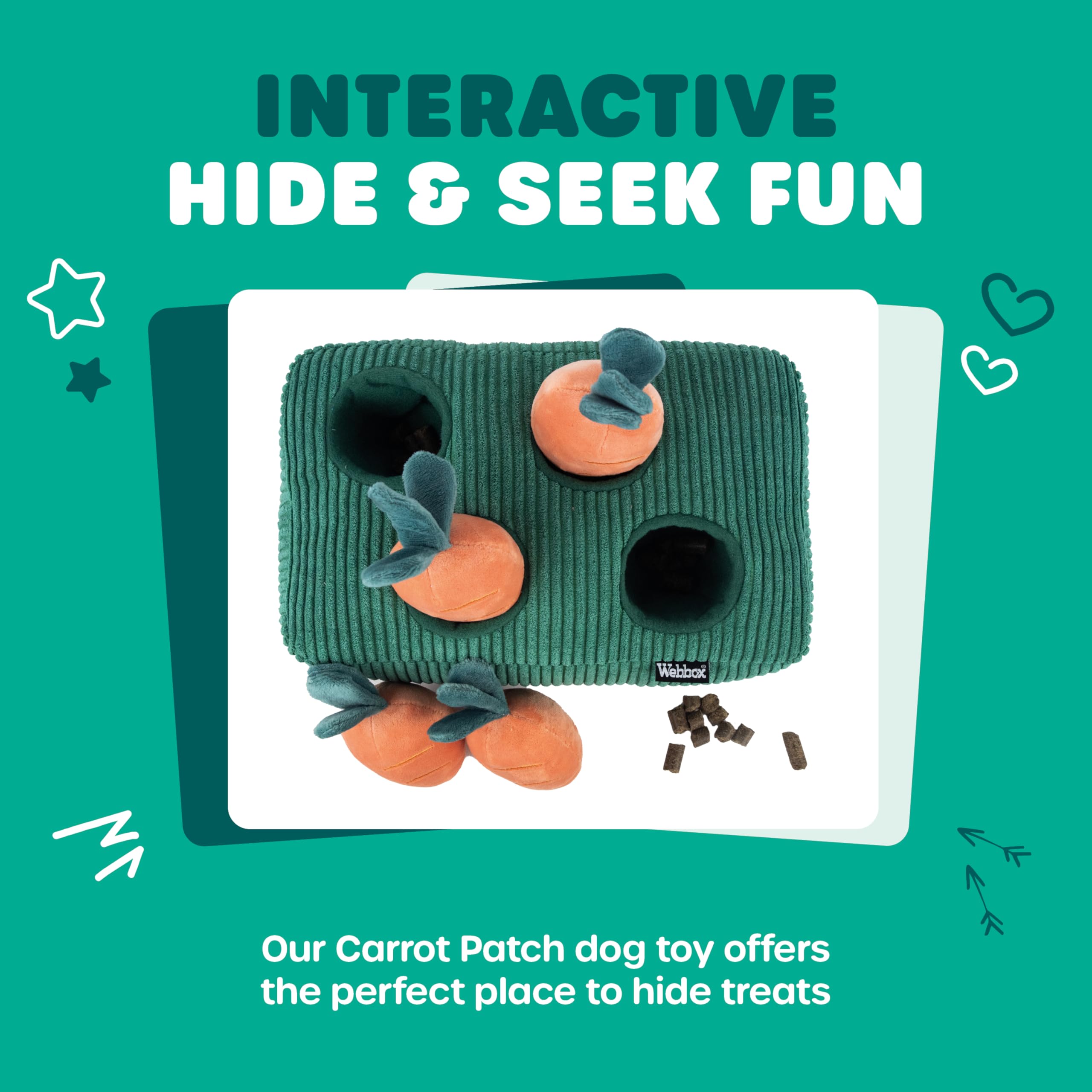 Webbox Carrot Patch Dog Toy - Interactive Treat Hiding Puzzle | Plush | All Breed Sizes 4