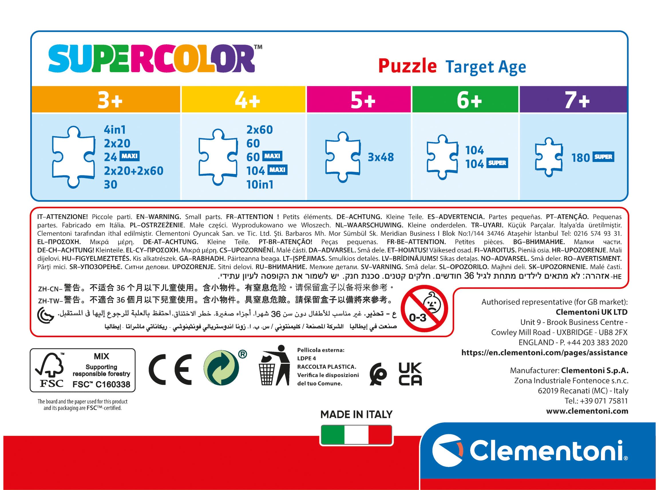 Clementoni Princess Supercolor Puzzle - 60 Pieces for Kids Ages 5+ 6