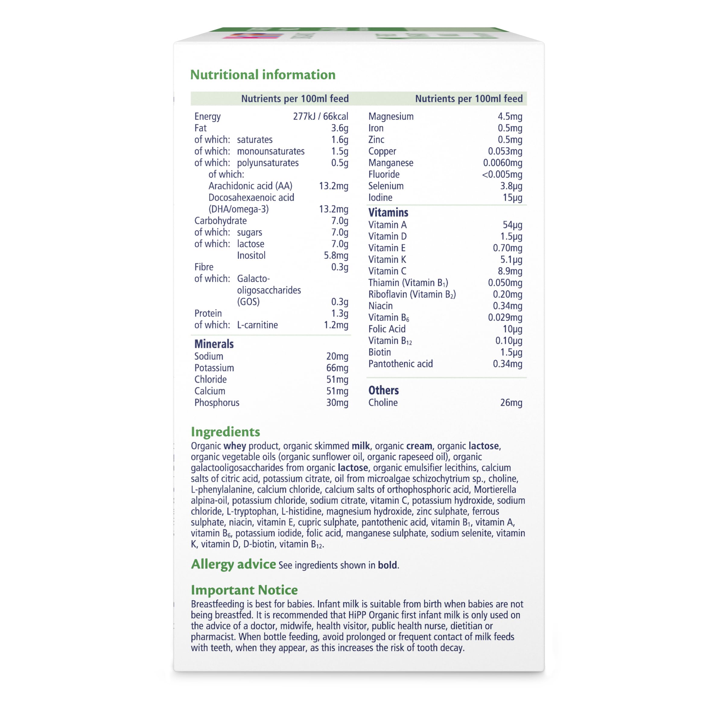 HiPP Organic 1 First Infant Baby Milk Ready to Feed Liquid Formula Starter Pack (6 × 90ml) 4