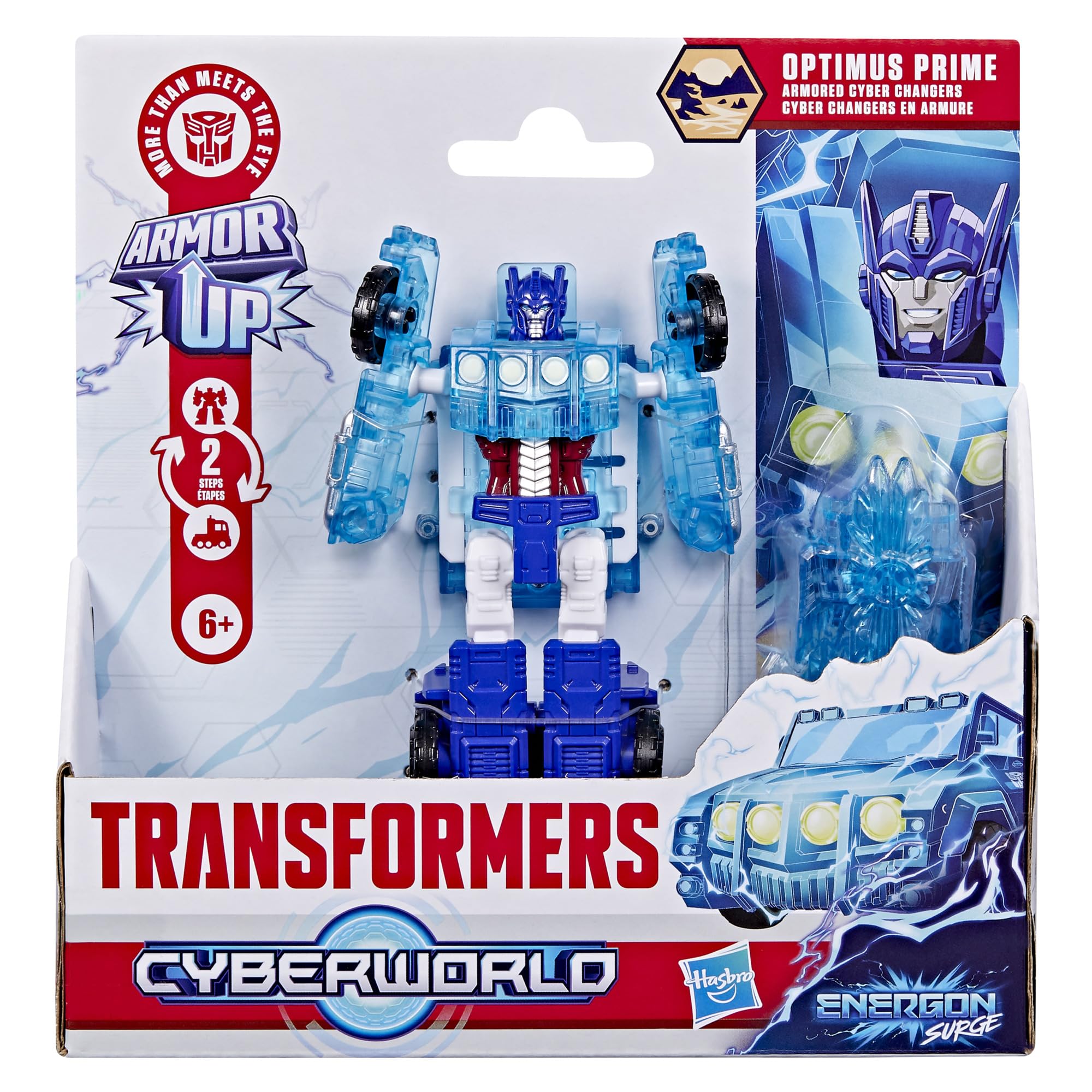 Transformers Energon Surge Optimus Prime Armored Cyber Changers Action Figure | 4-inch | Glow in the Dark