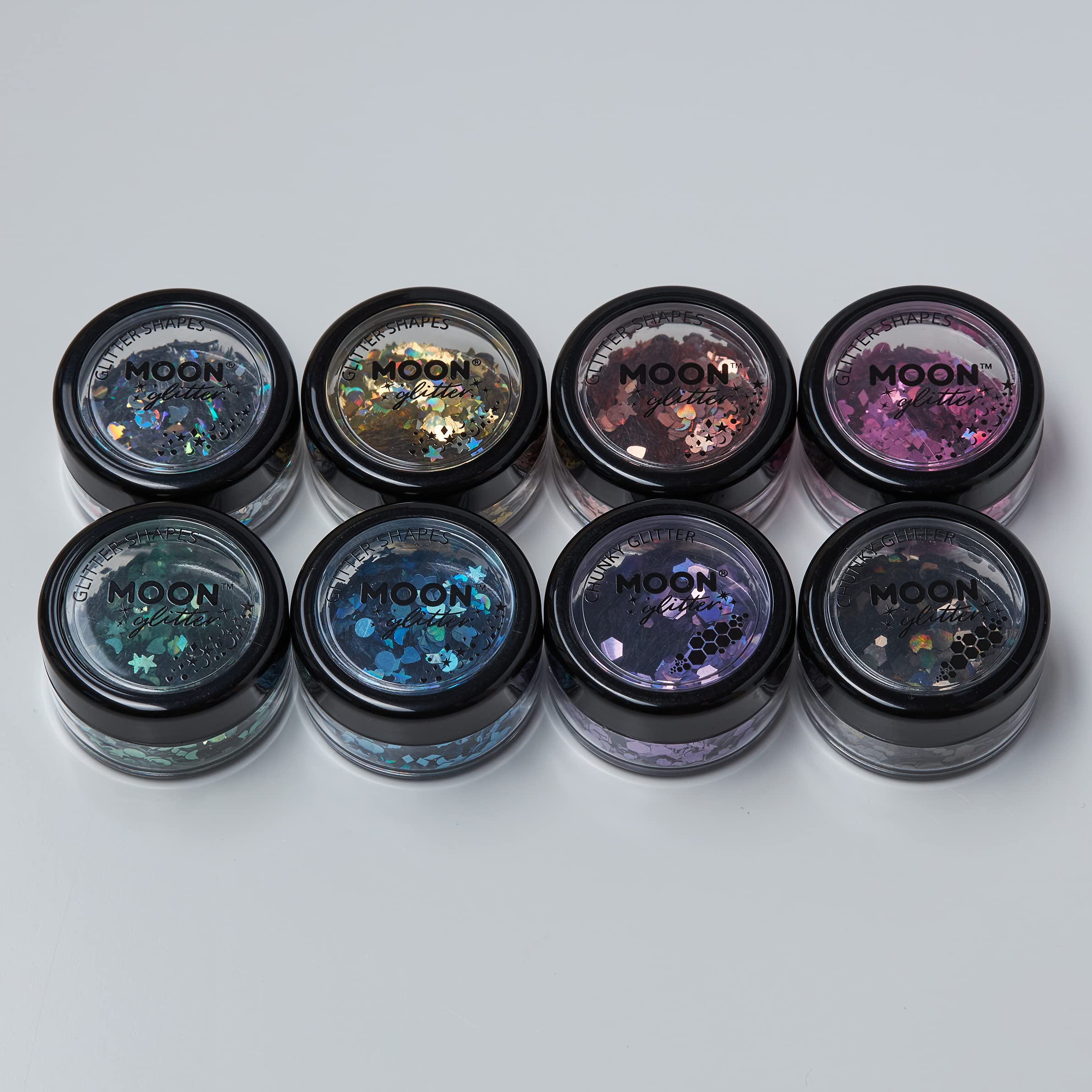 Moon Glitter - Holographic Glitter Shapes (3g) - Purple Cosmetic Glitter for Face, Body, Hair, Nails