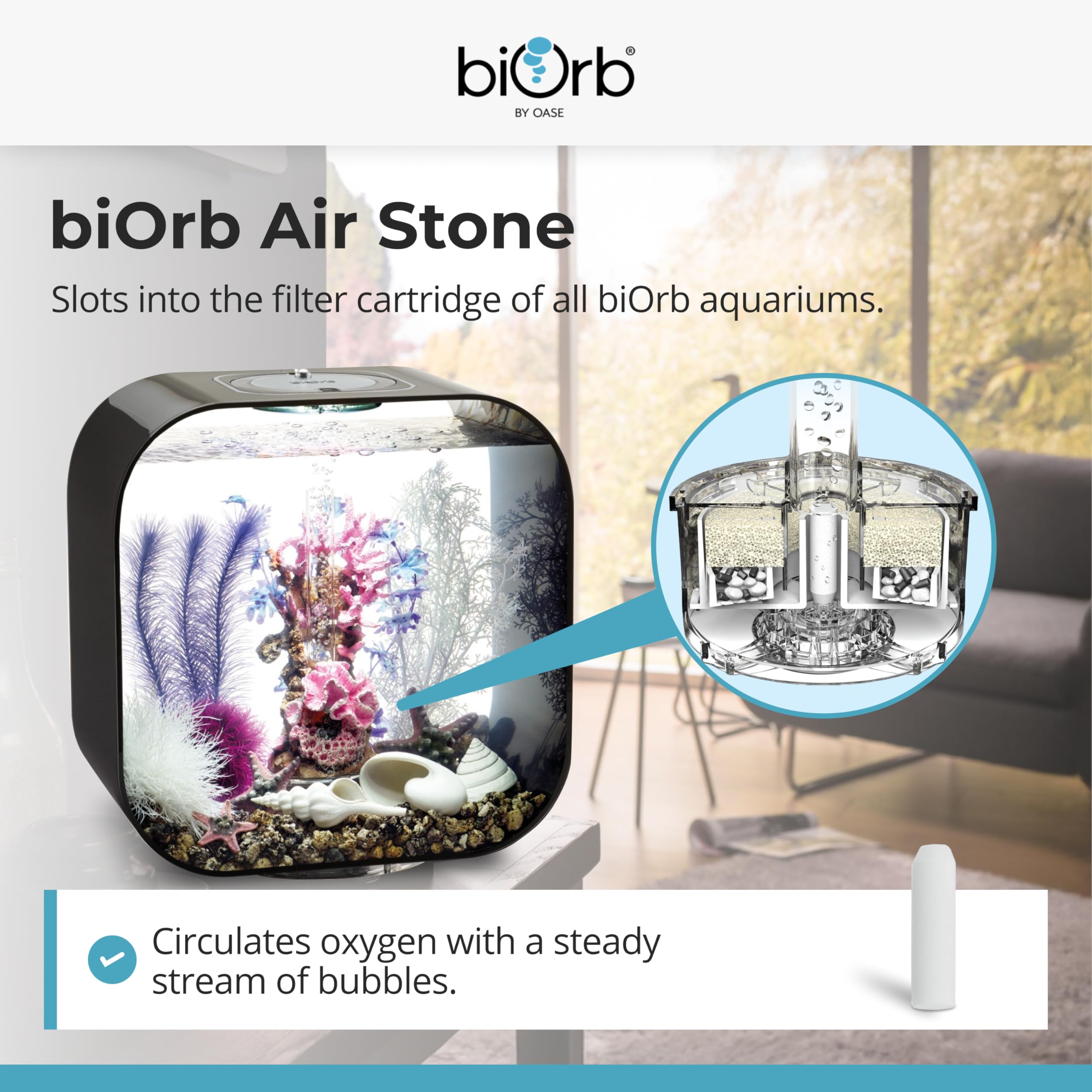 biOrb Air Stone - Essential Aeration for Consistent Oxygen Circulation | 3.5 x 1 cm 2