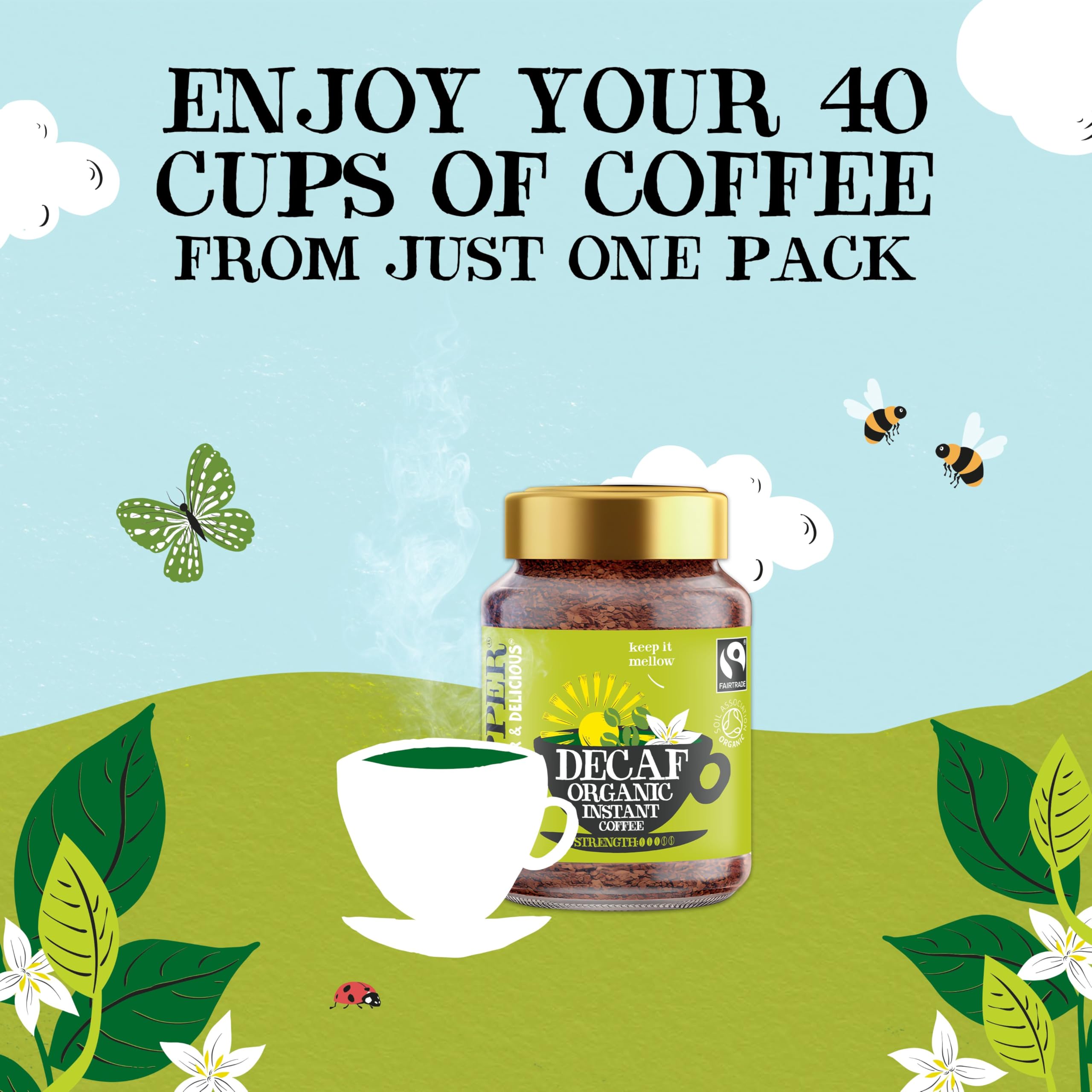 Clipper Bio-Instantkaffee, koffeinfrei, 6 Gläser à 100 g, mittelstark gerösteter Arabica 6