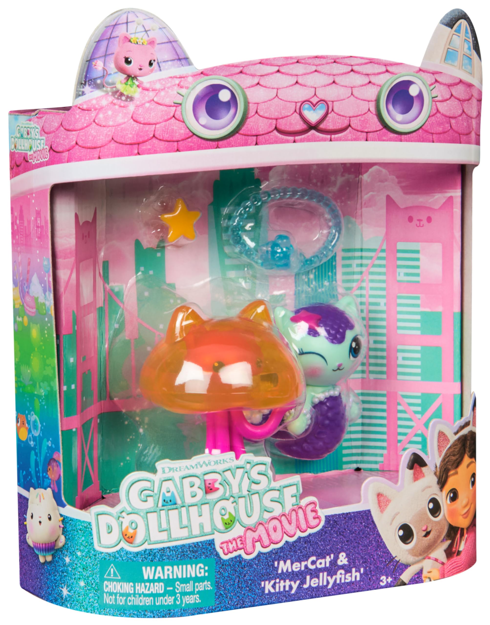 Gabby's Dollhouse MerCat and Kitty Jellyfish Toy Figures with Accessories 4