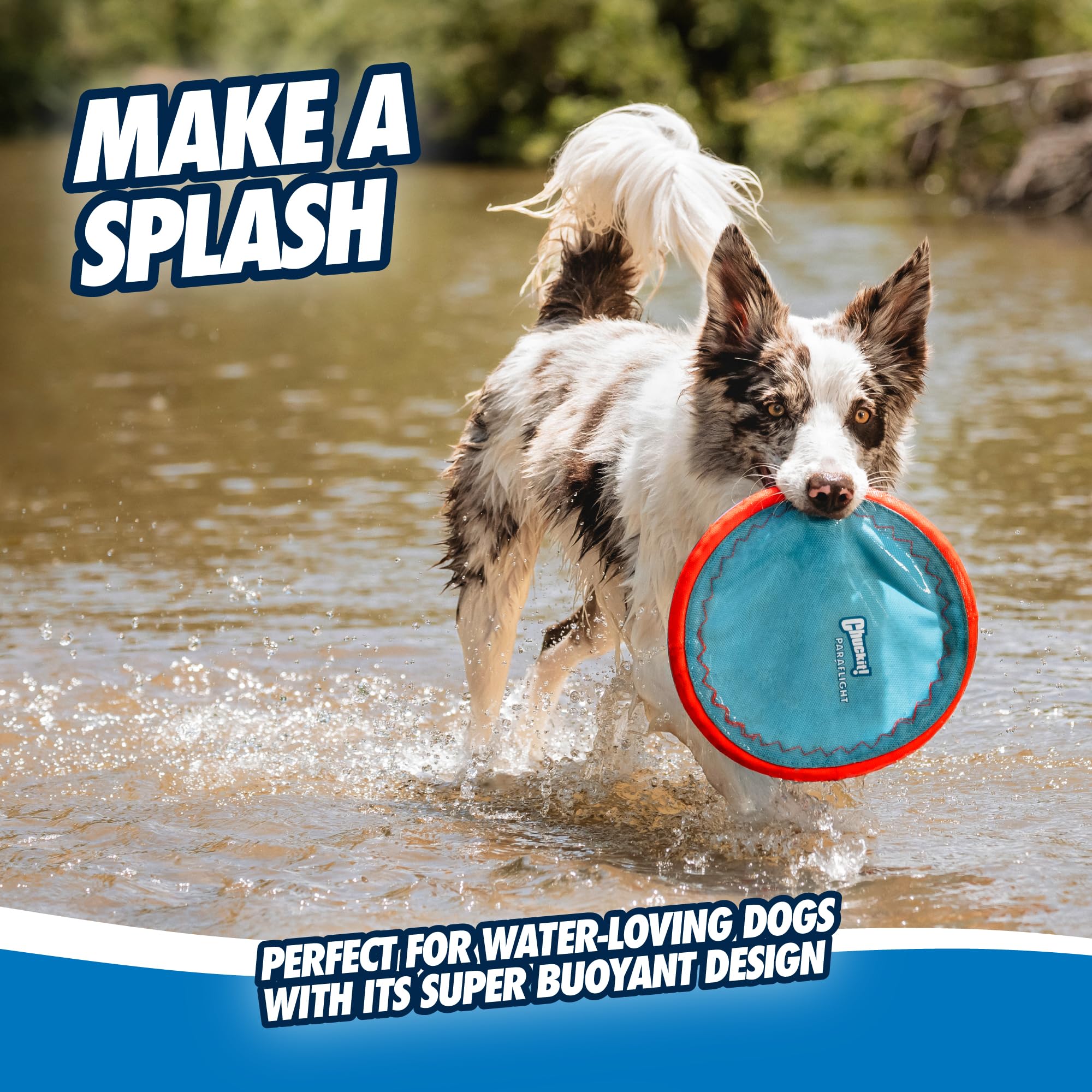 Chuckit! Paraflight Dog Toy - Floating Flying Disc for Fetch Play | Large Size | Durable Polyester 5
