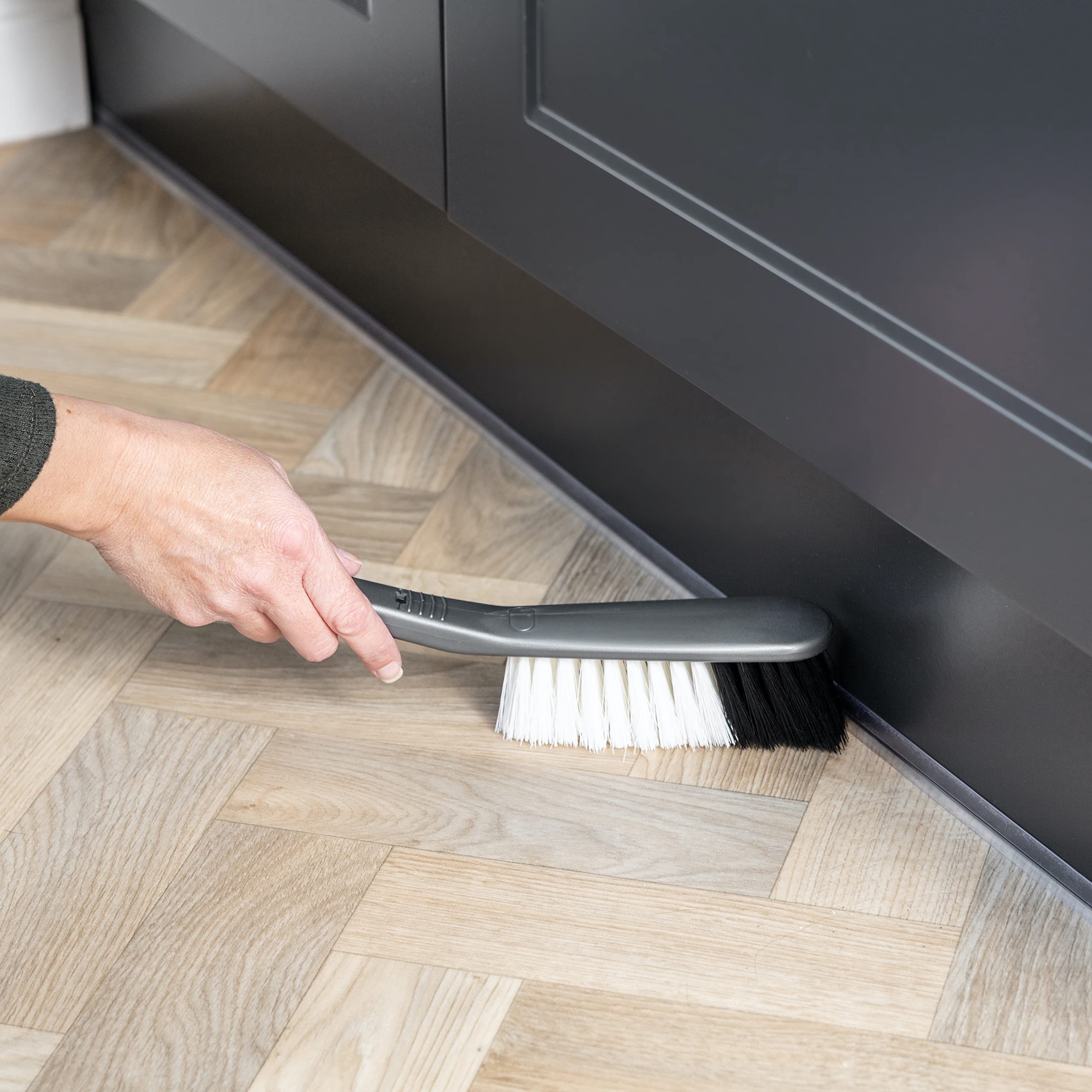 Addis Everyday Stiff Dustpan & Brush Set - Metallic Silver, Heavy-Duty Cleaning Tools for Home, One Size 4