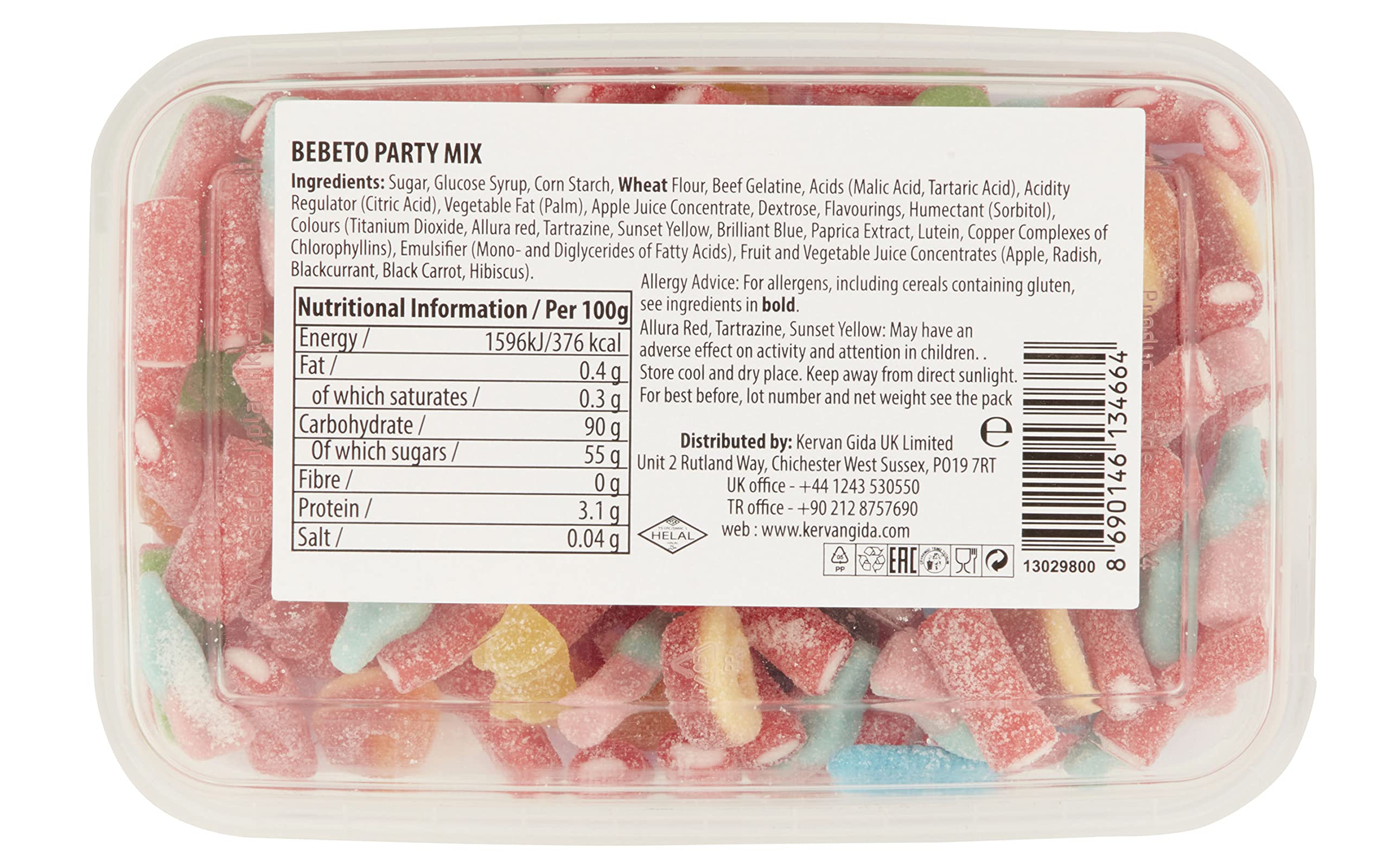 Bebeto Fizzy Party Mix (400 g) – Halal-zertifizierte sprudelnde Gummibonbons
