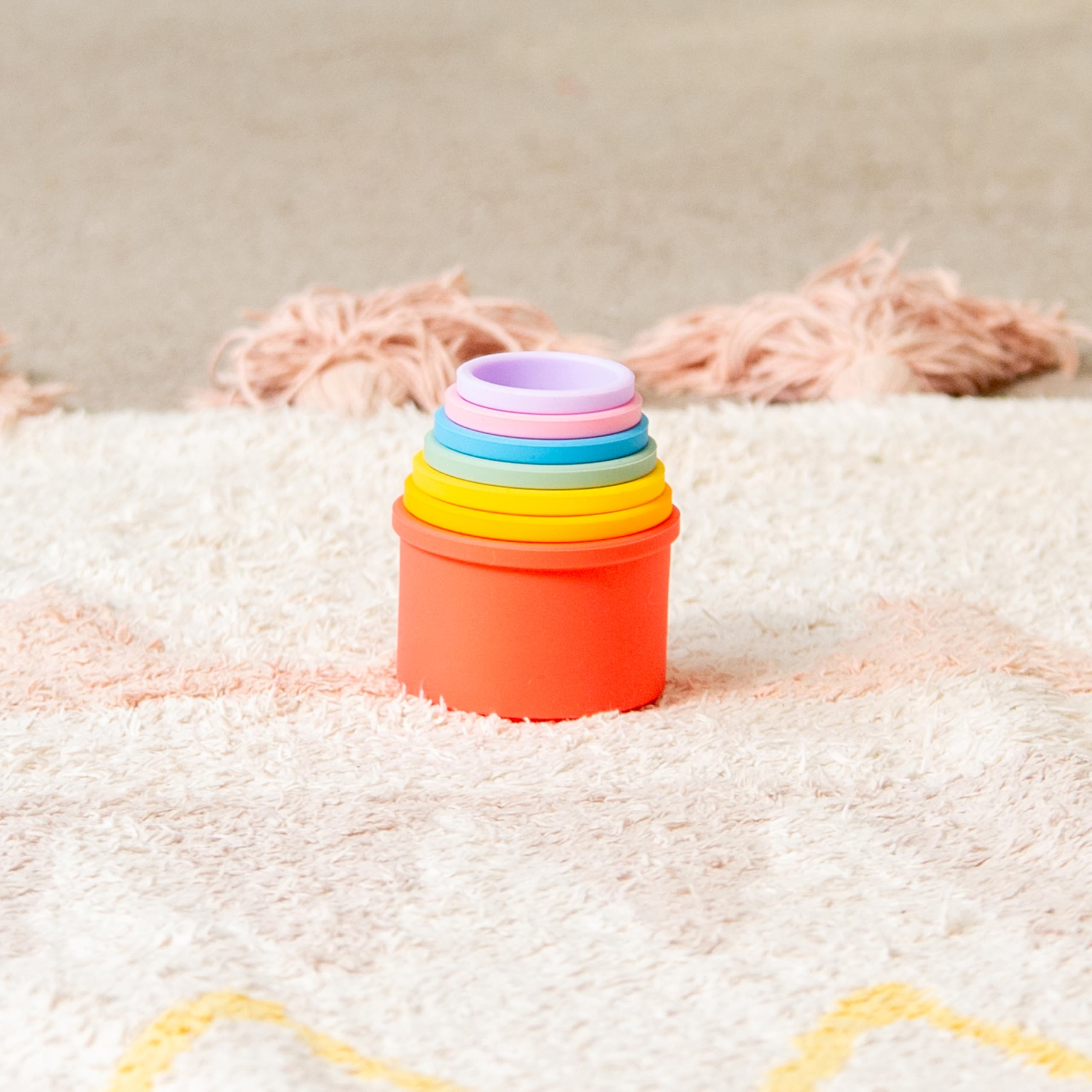 tickit Silisoft Round Colourful Stacking Cups - 7 Soft Silicone Cups for Sensory & Motor Skill Development 5
