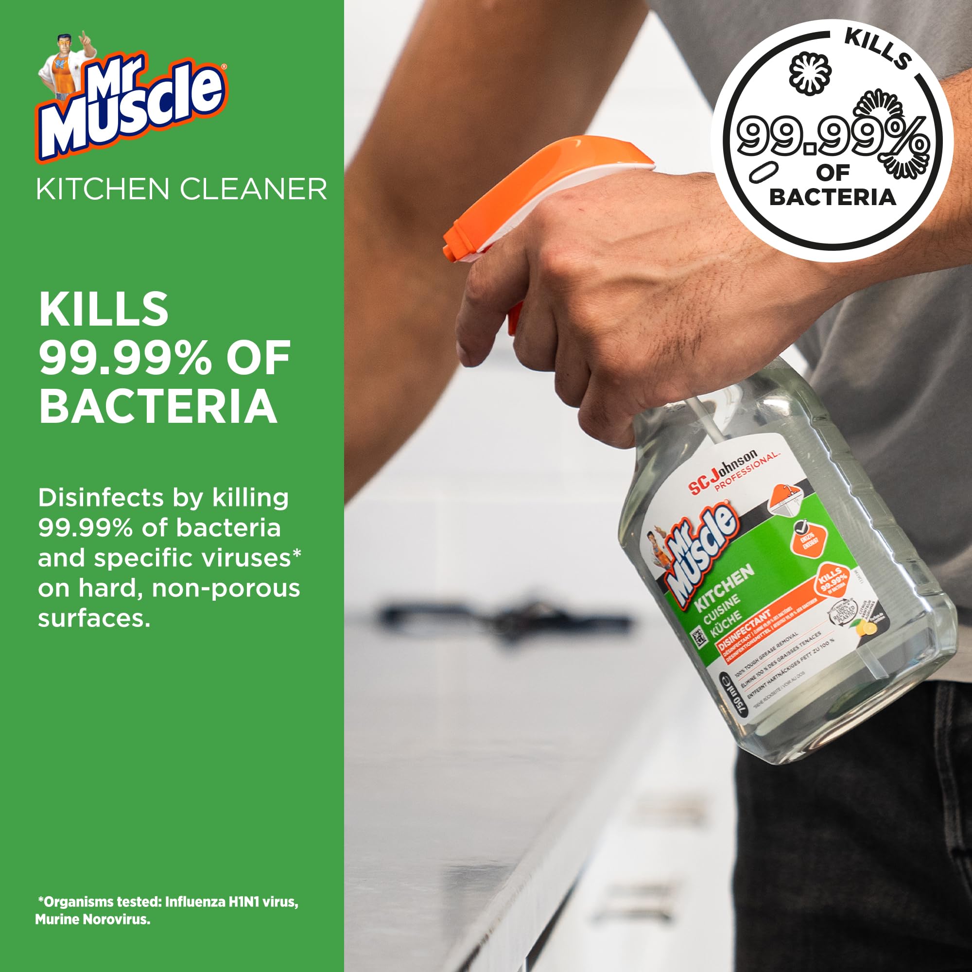 SC Johnson Professional Mr Muscle Kitchen Cleaner - Advanced Power Degreaser | 750 ml | Lemon Scent