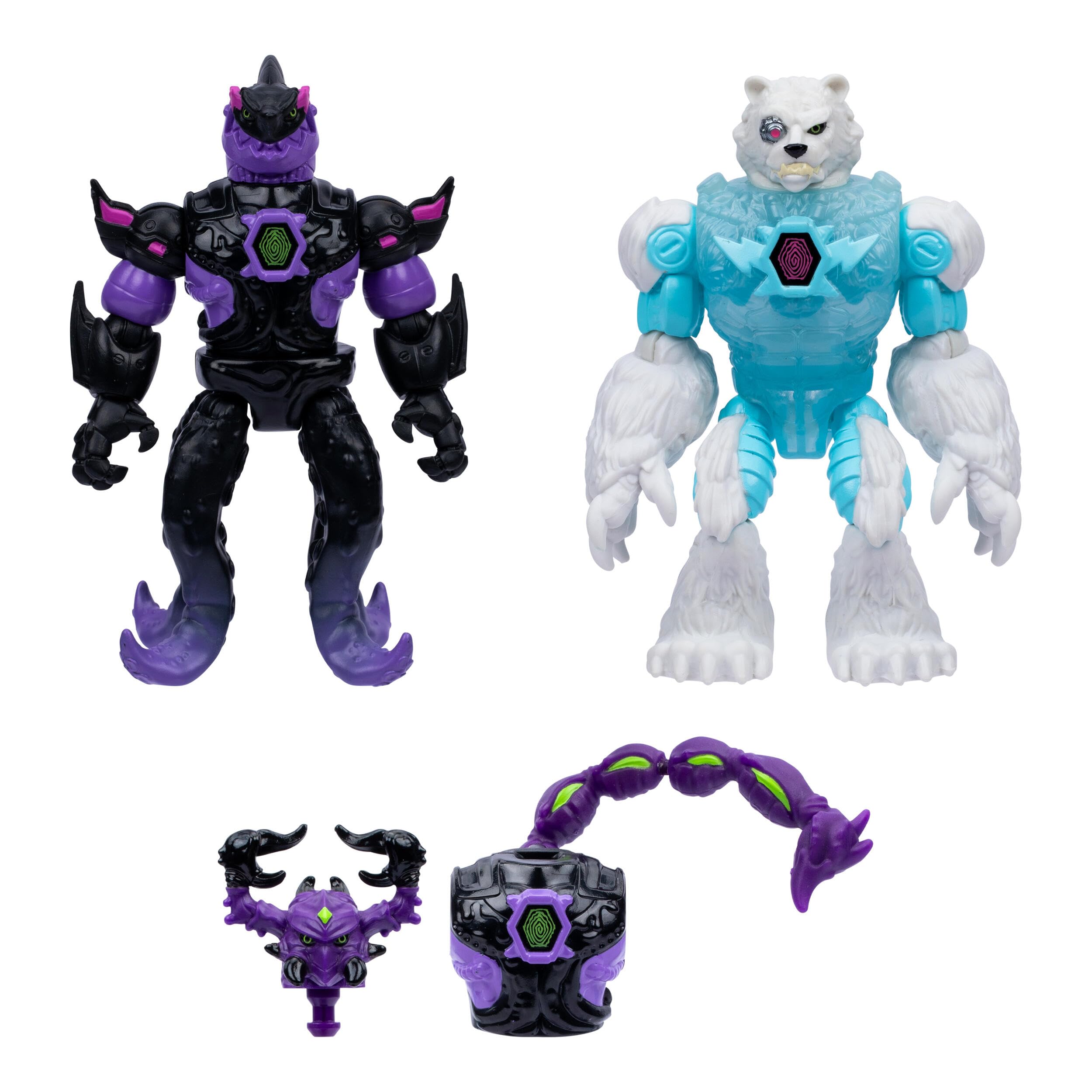 MRBEAST LAB Hybrids Multi Pack Action Figures - Create 2 Figures, Golden Dragon Parts | Ages 6+ 8