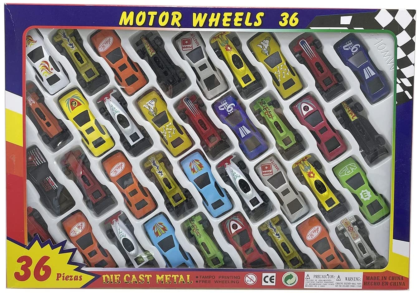 Ram 36-Piece Die Cast Metal Toy Cars Set - Multicolor Vehicle Playset for Kids 3