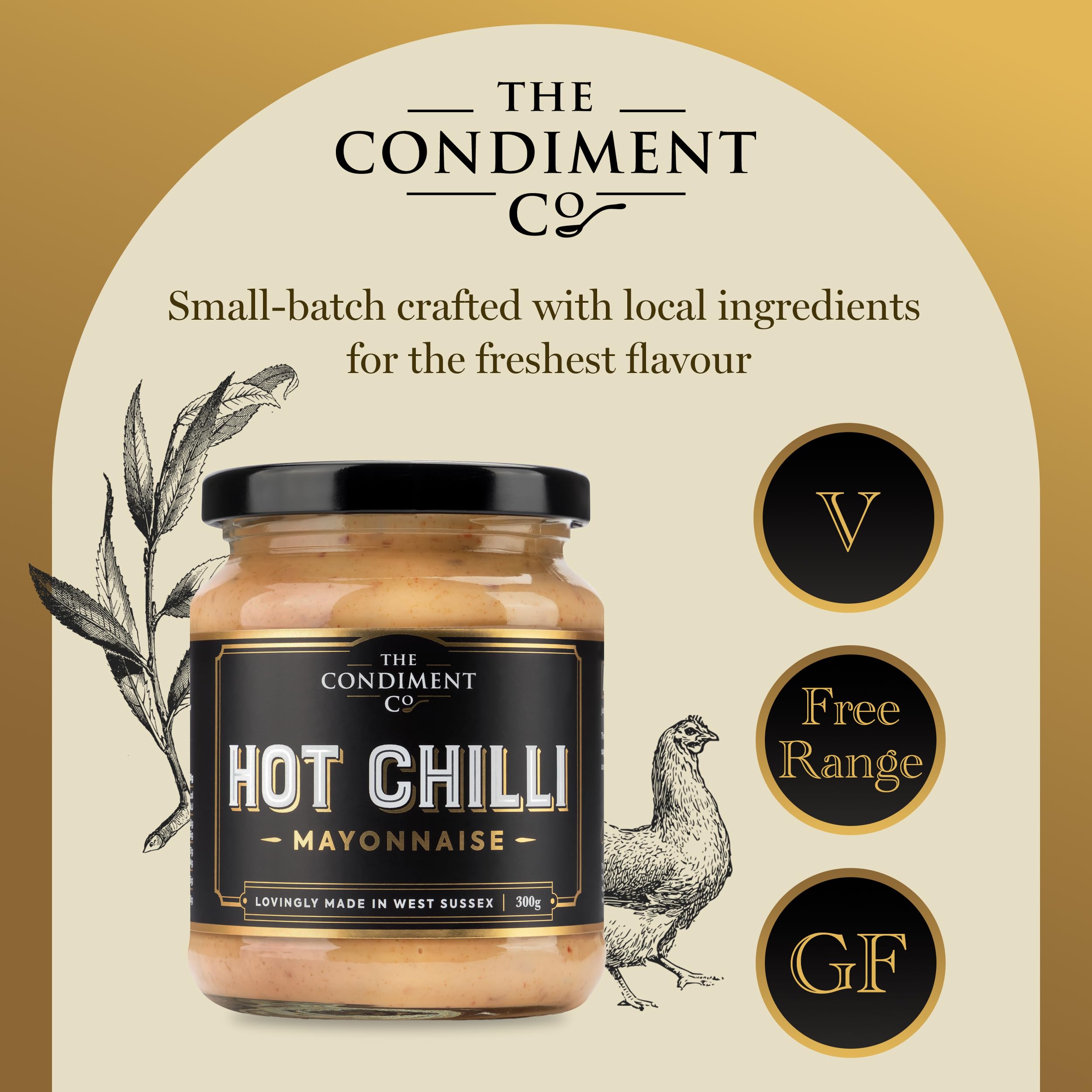 The Condiment Company Hot Chilli Mayonnaise - Creamy Spicy Mayo with Chipotle & Garlic 300g