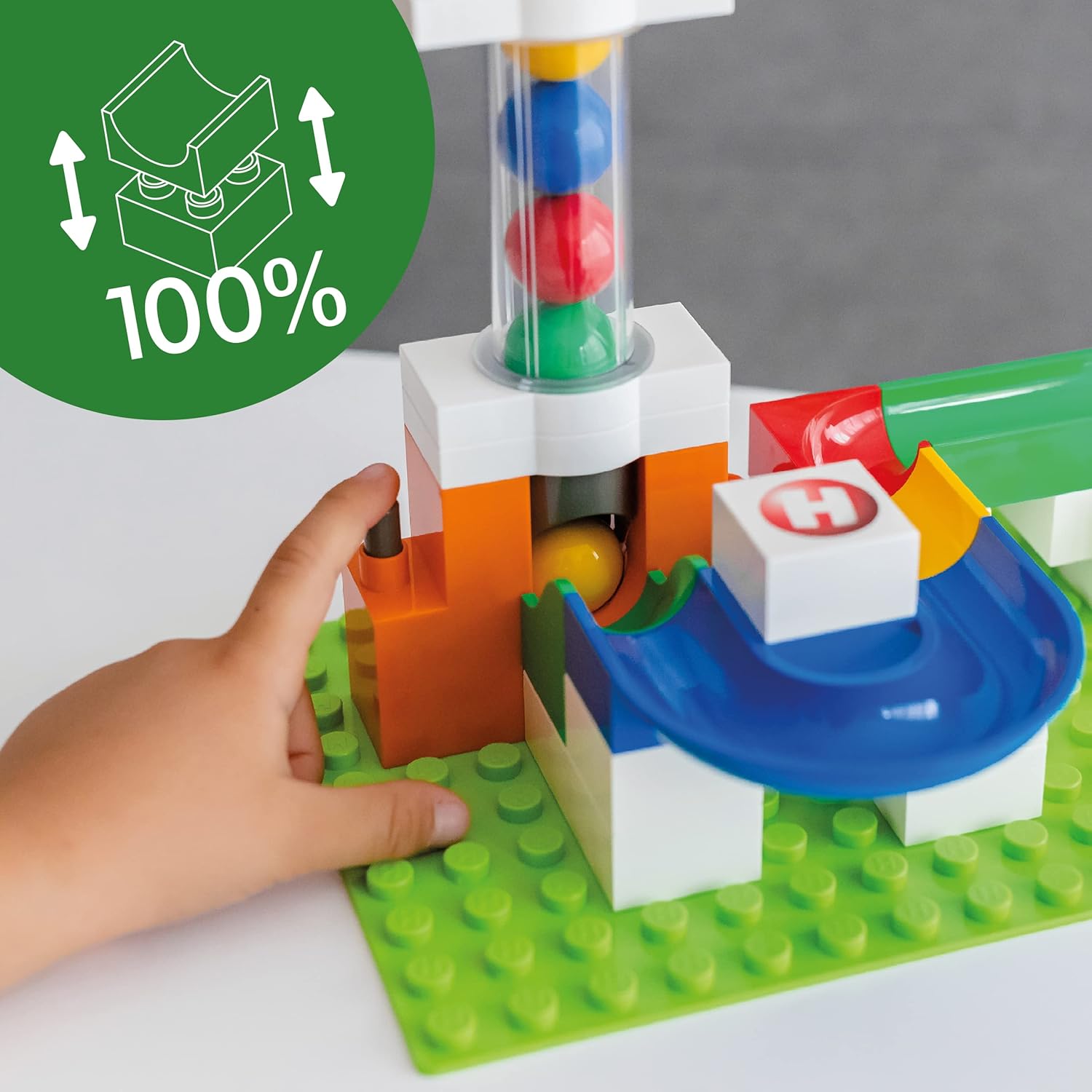 Hubelino 420596 Marble Run Lift Accessory - Ball Pump Expansion Set for Building Toys 7