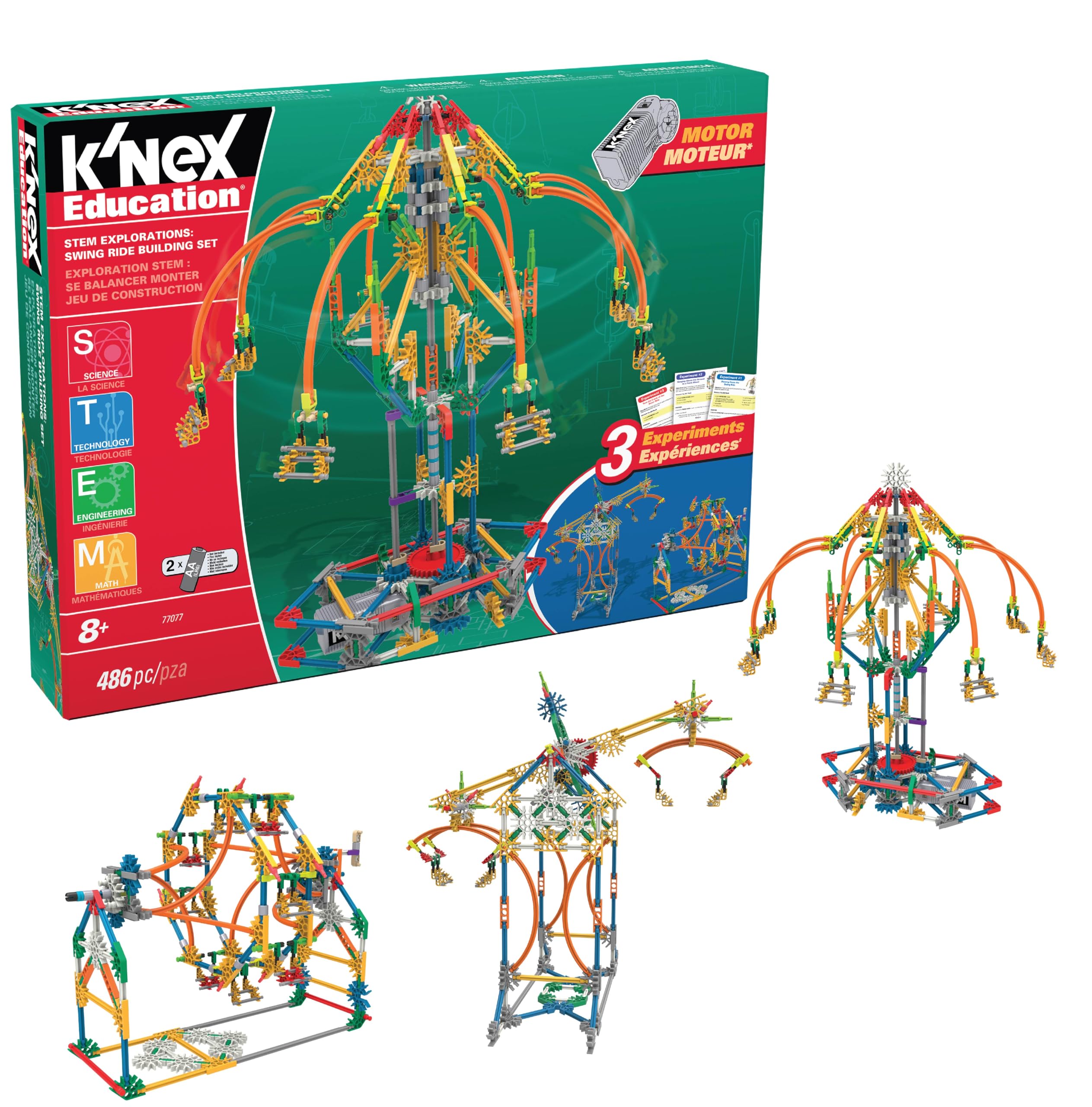 K'NEX STEM Explorations Swing Ride Building Set - 486 Pieces | Ages 8+ | Engineering Education