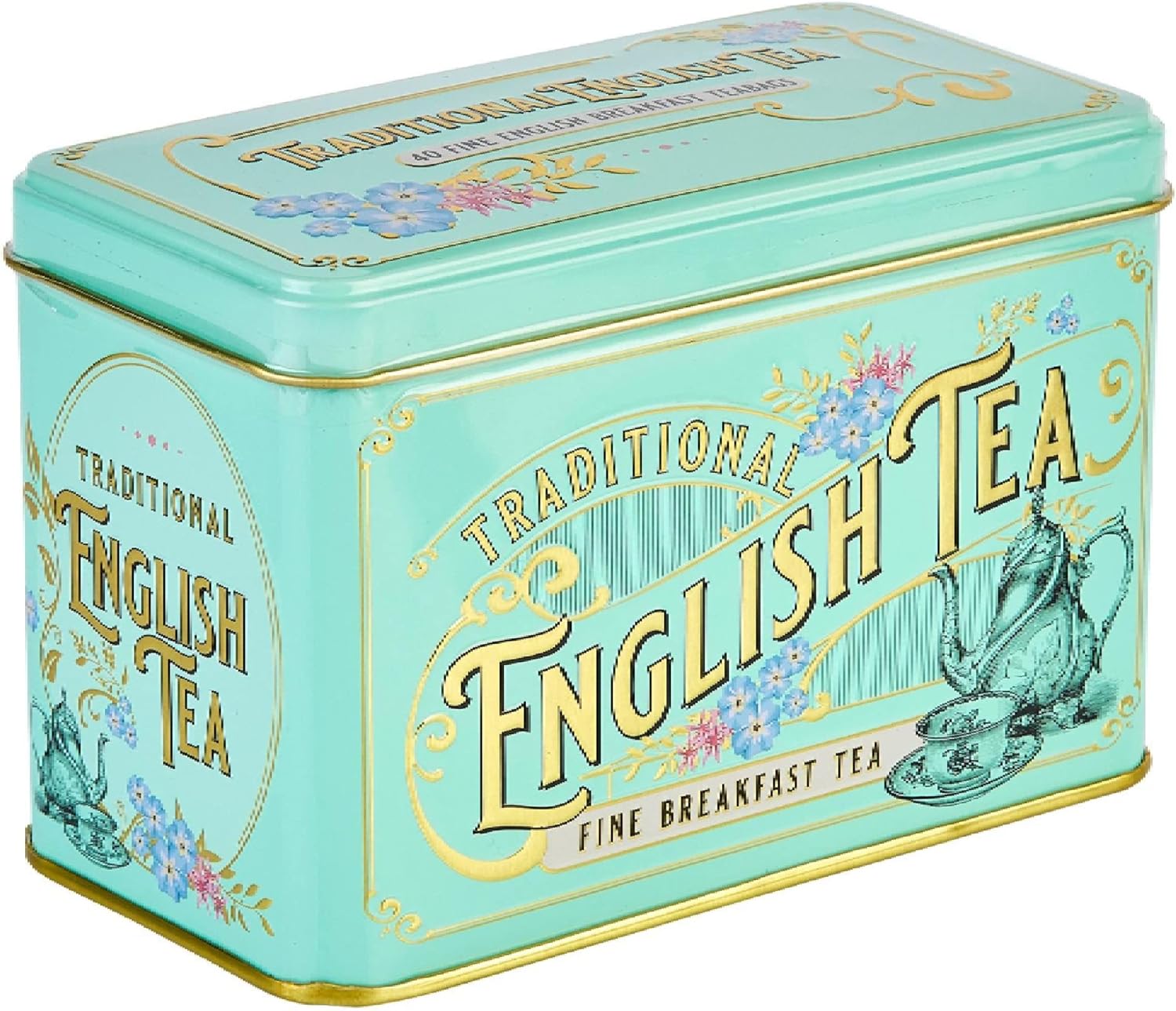 New English Teas - Vintage Victorian Tea Caddy with 40 English Breakfast Tea Bags 5