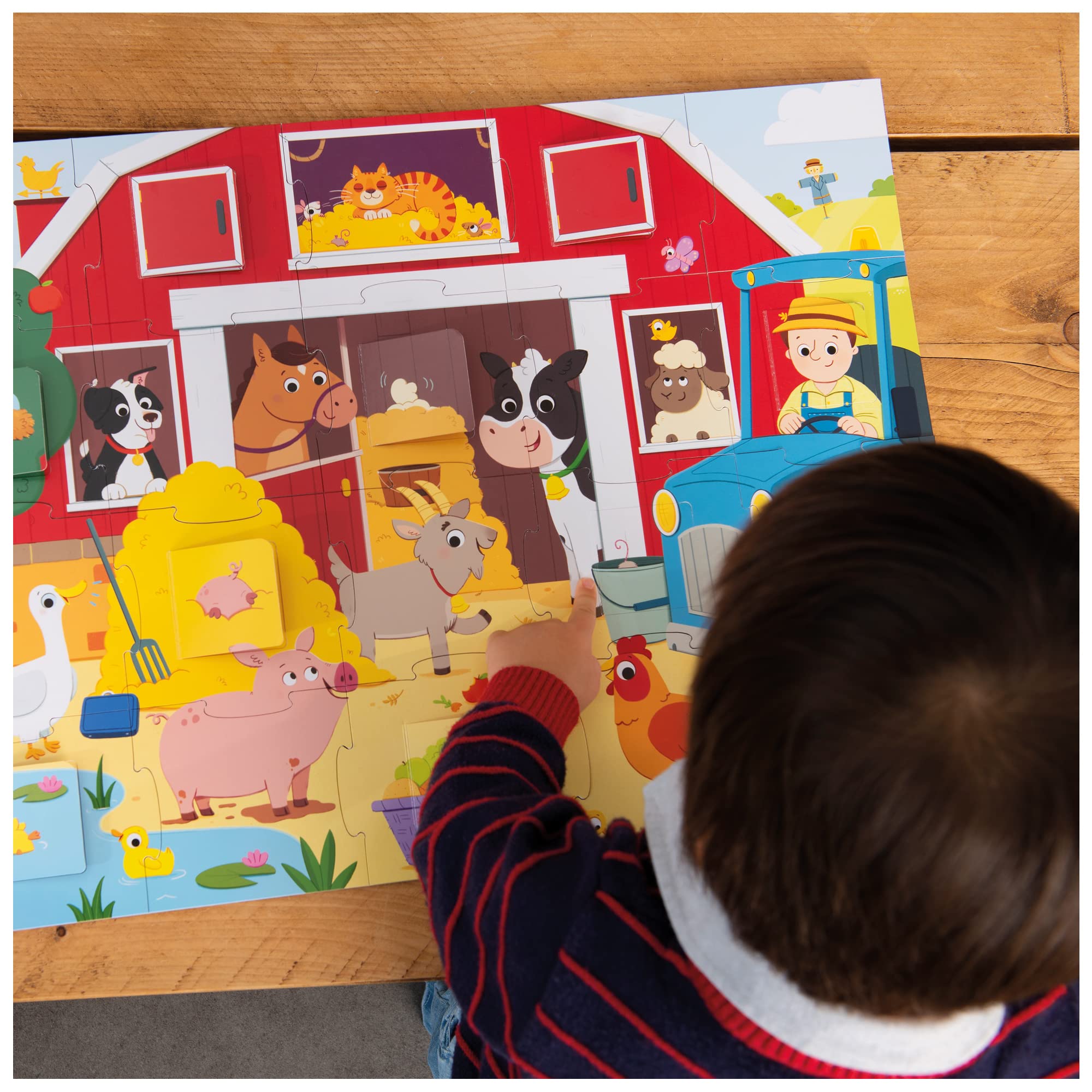 Galt Who's Hiding? Puzzle - Farmyard Fun 20-Piece Lift-the-Flap Puzzle for Toddlers