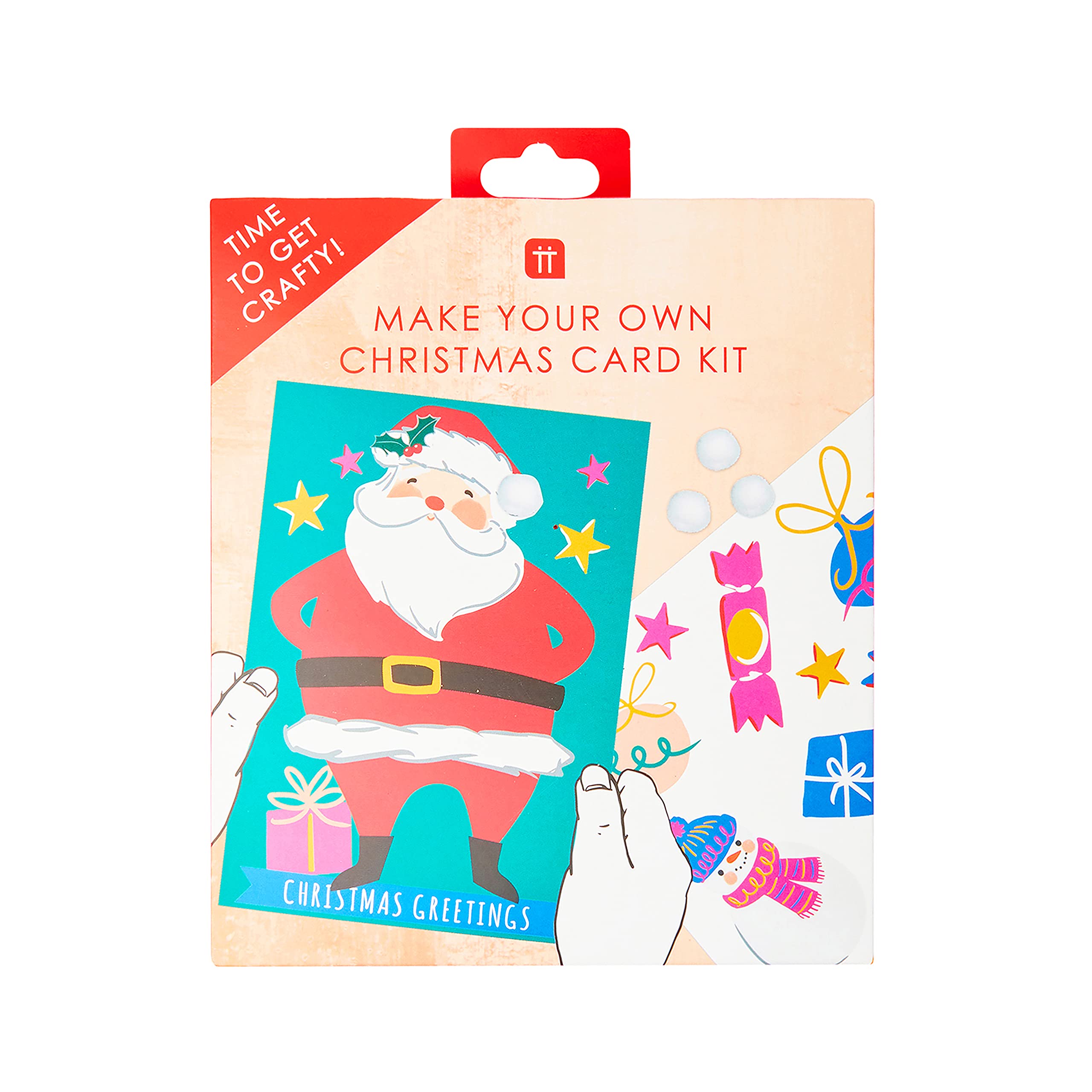 Talking Tables Christmas Card Making Craft Kit for Kids - 12-Pack with Envelopes & Decorations