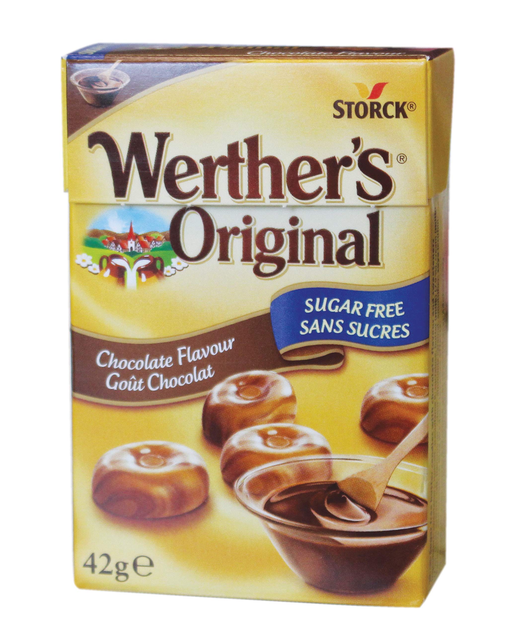Werther's Original Chocolate Candies - Sugar-Free, Gluten-Free, Vegetarian | 20 Count Pack