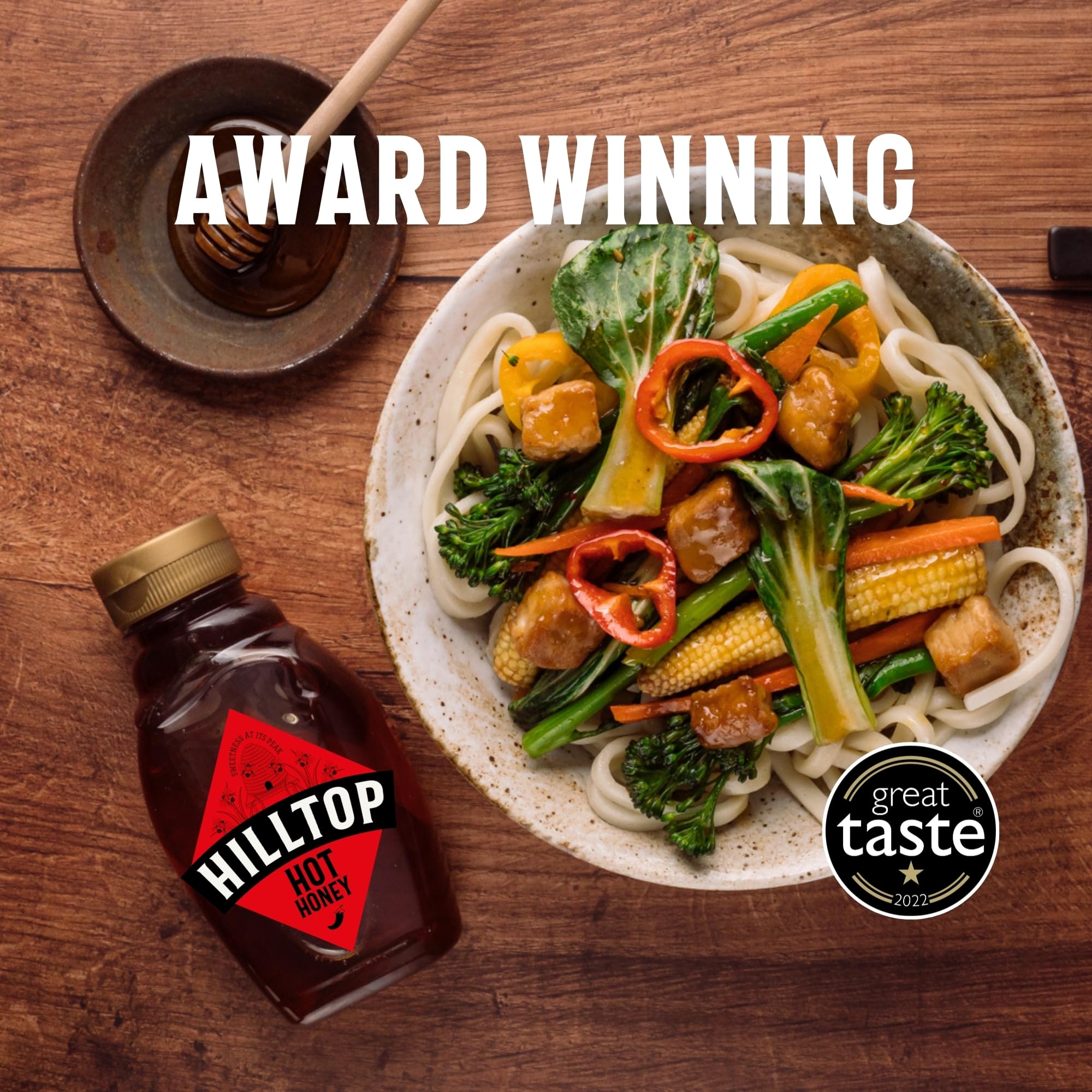 Hilltop Honey Hot Honey – mit Chili angereicherter Naturhonig – Quetschflasche, 340 g 5